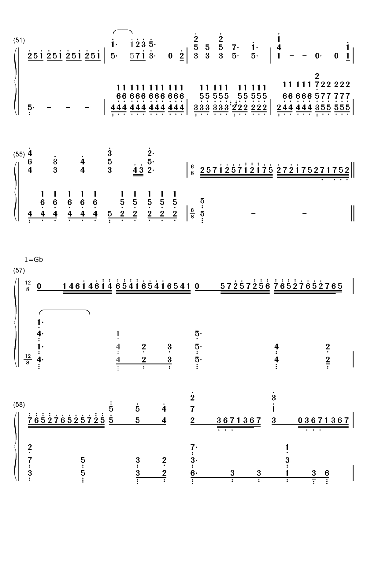 White White Snow-Re从零开始的异世界生活Memory Snow ED双手简谱预览4