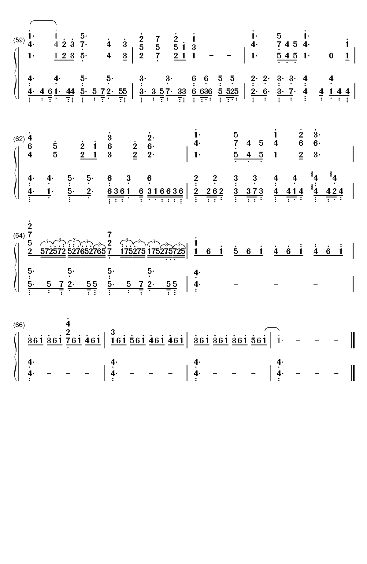 White White Snow-Re从零开始的异世界生活Memory Snow ED双手简谱预览5