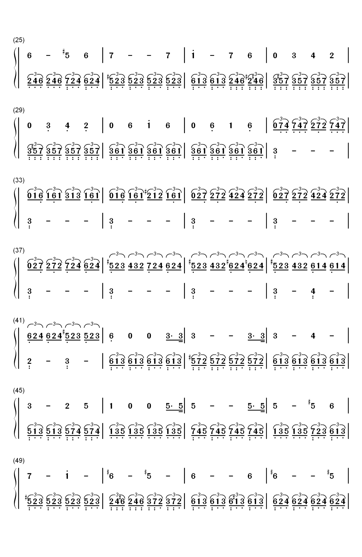 月光奏鸣曲双手简谱预览2