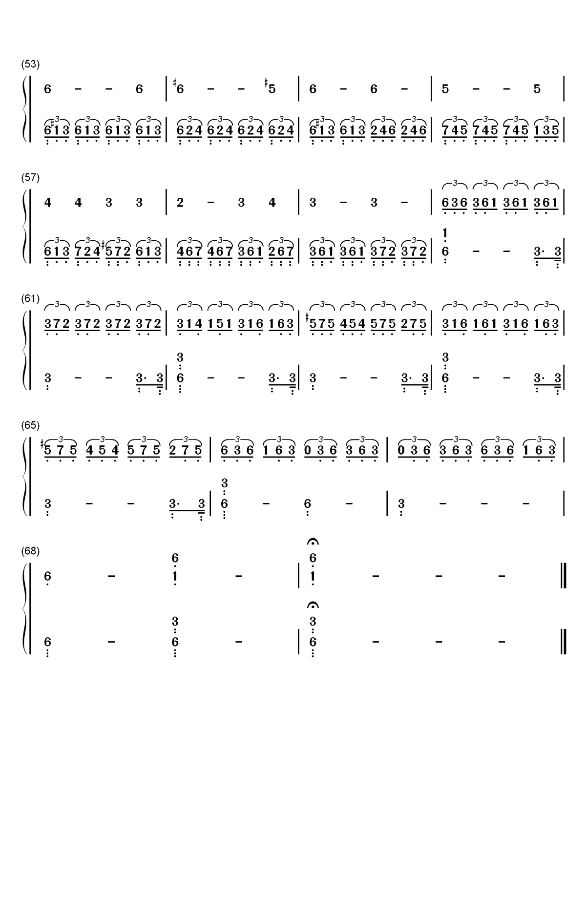 月光奏鸣曲双手简谱预览3