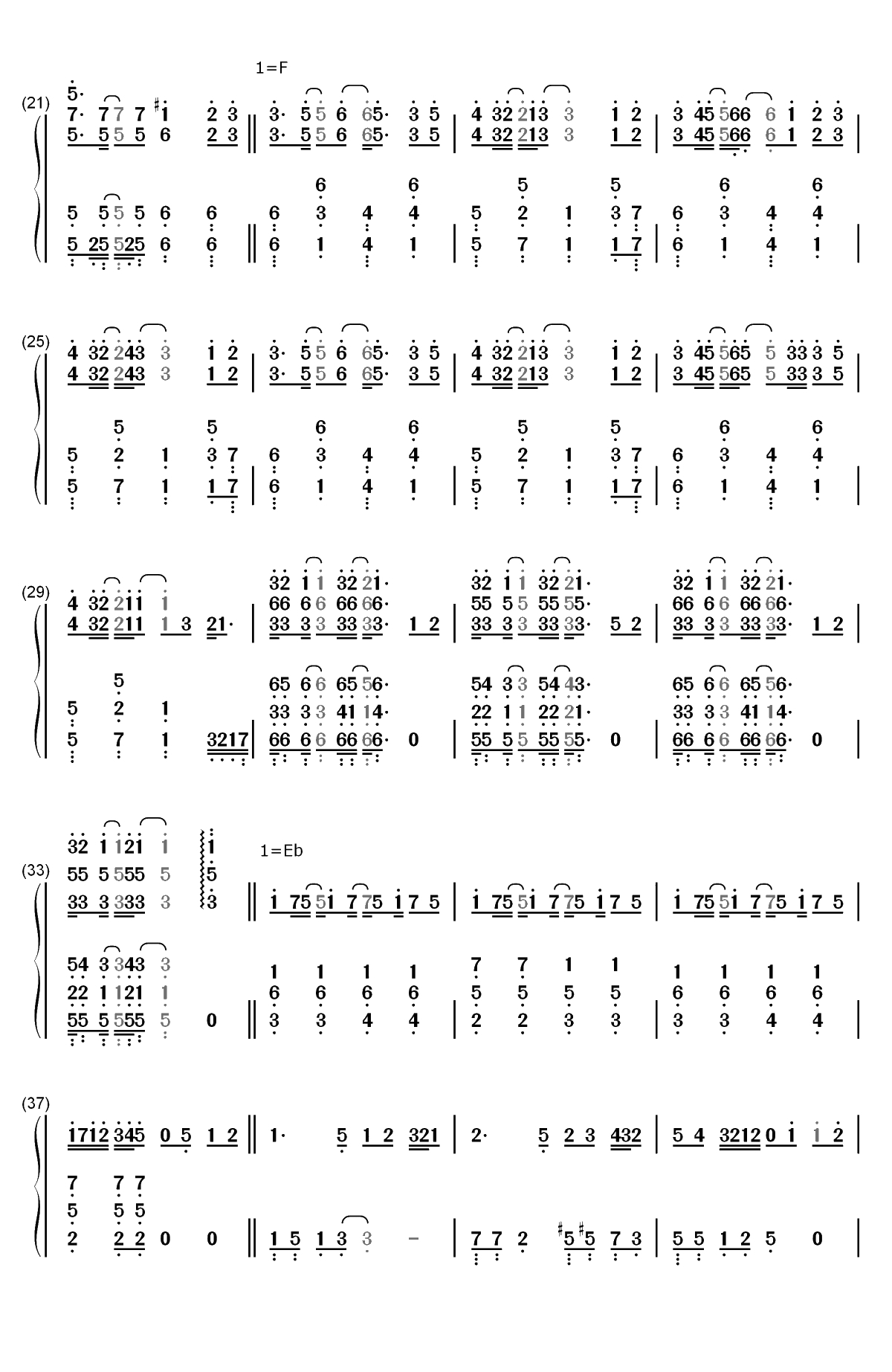 Connecting双手简谱预览2