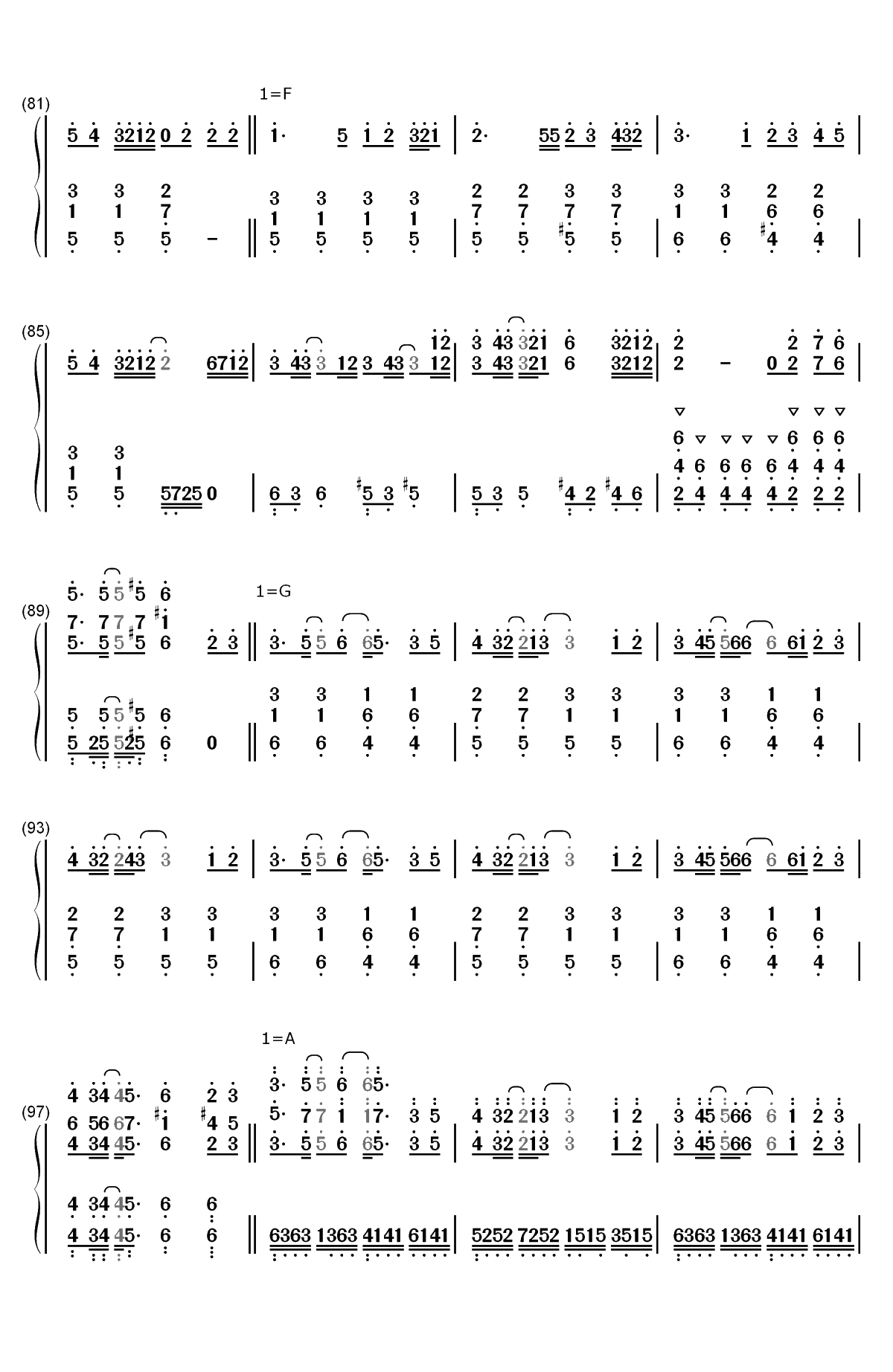 Connecting双手简谱预览5