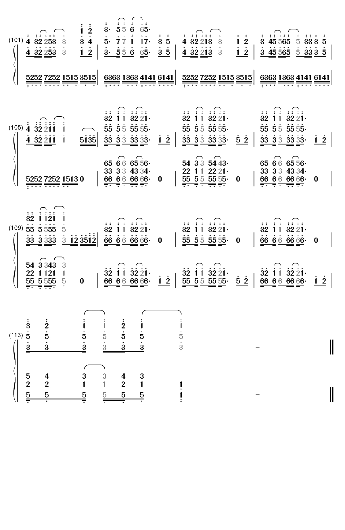 Connecting双手简谱预览6