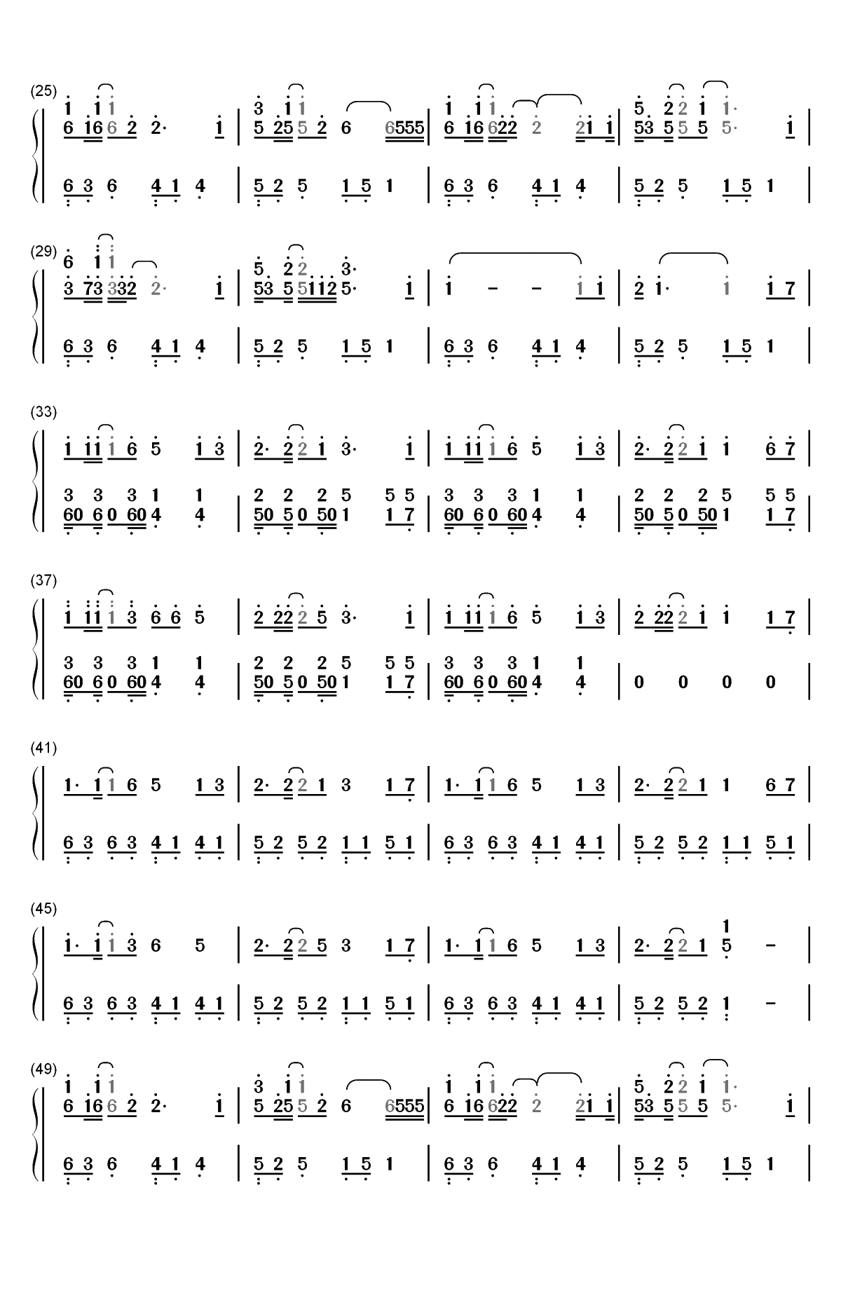 Way Back Home-一开口都想恋爱了-抖音神曲双手简谱预览2