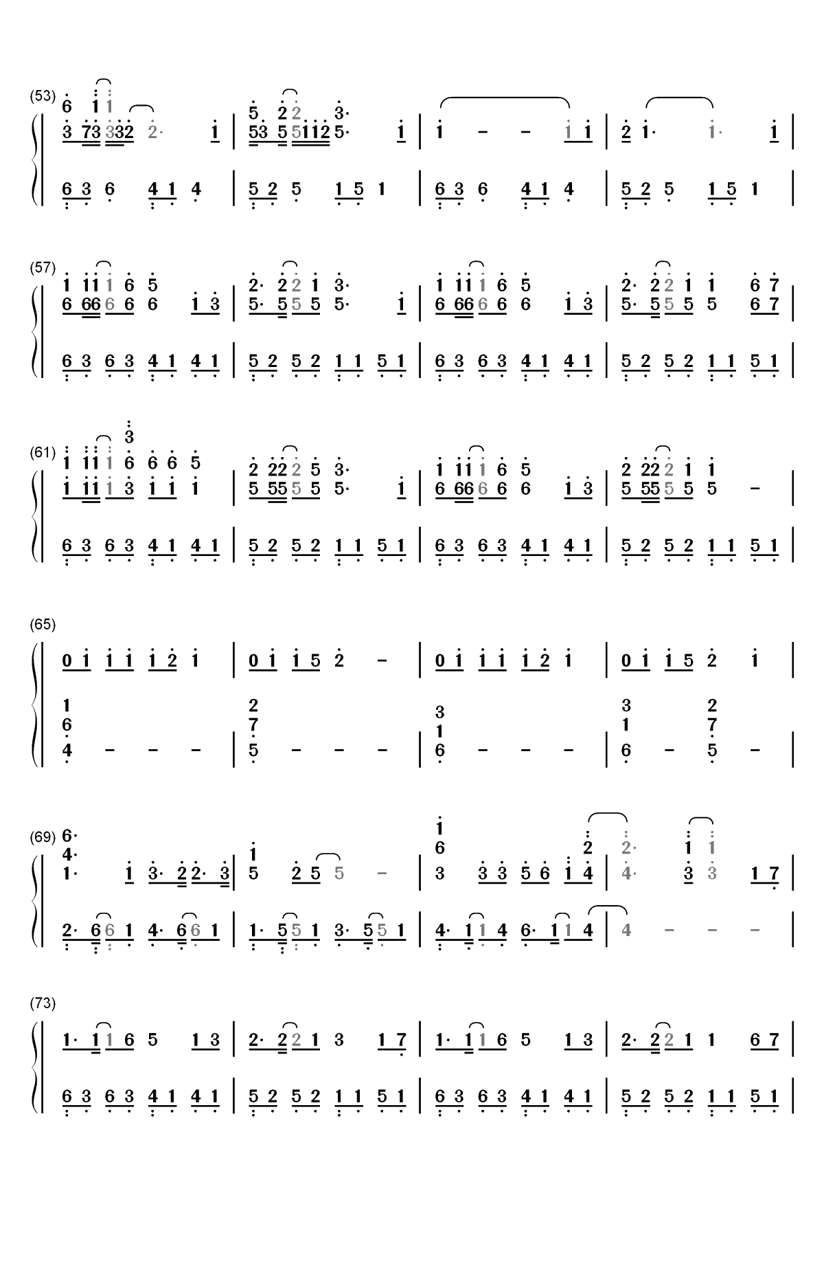 Way Back Home-一开口都想恋爱了-抖音神曲双手简谱预览3