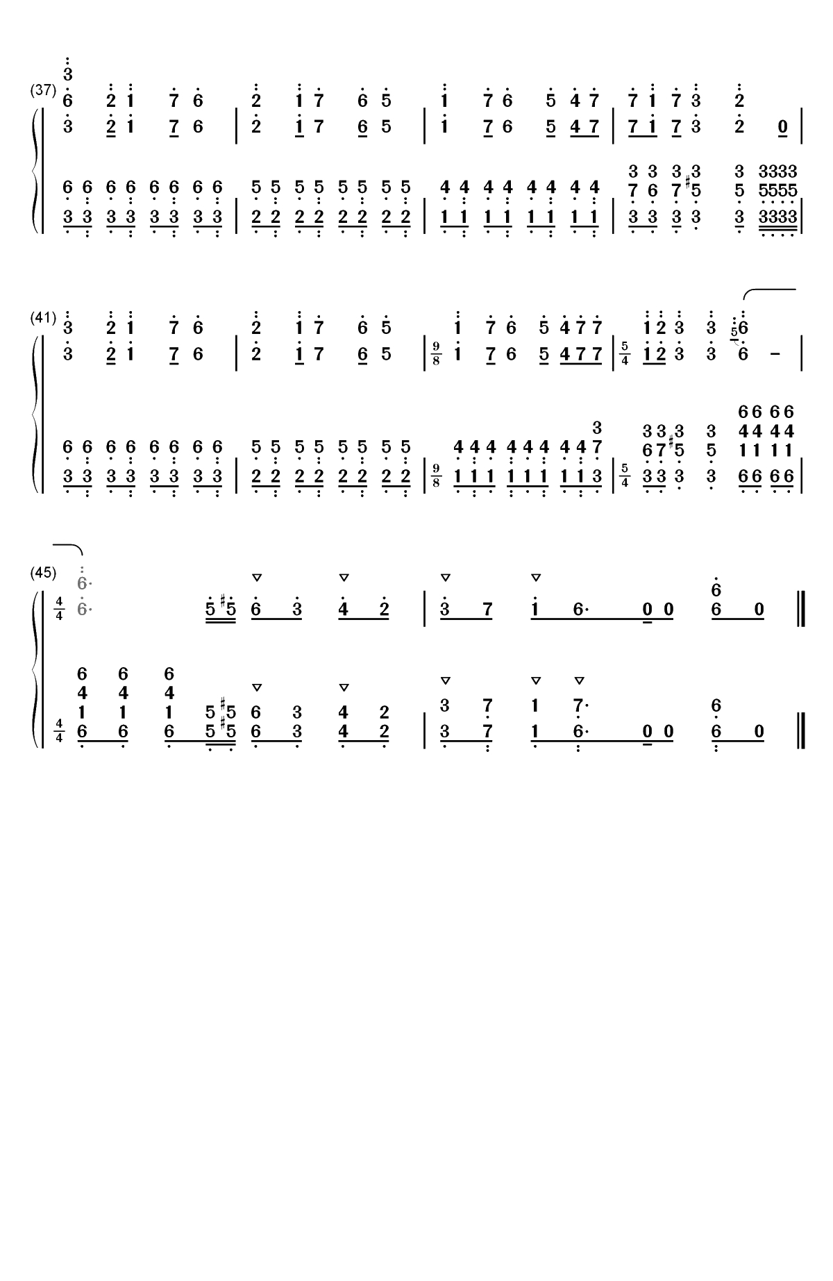 如果有你在-キミがいれば双手简谱预览3