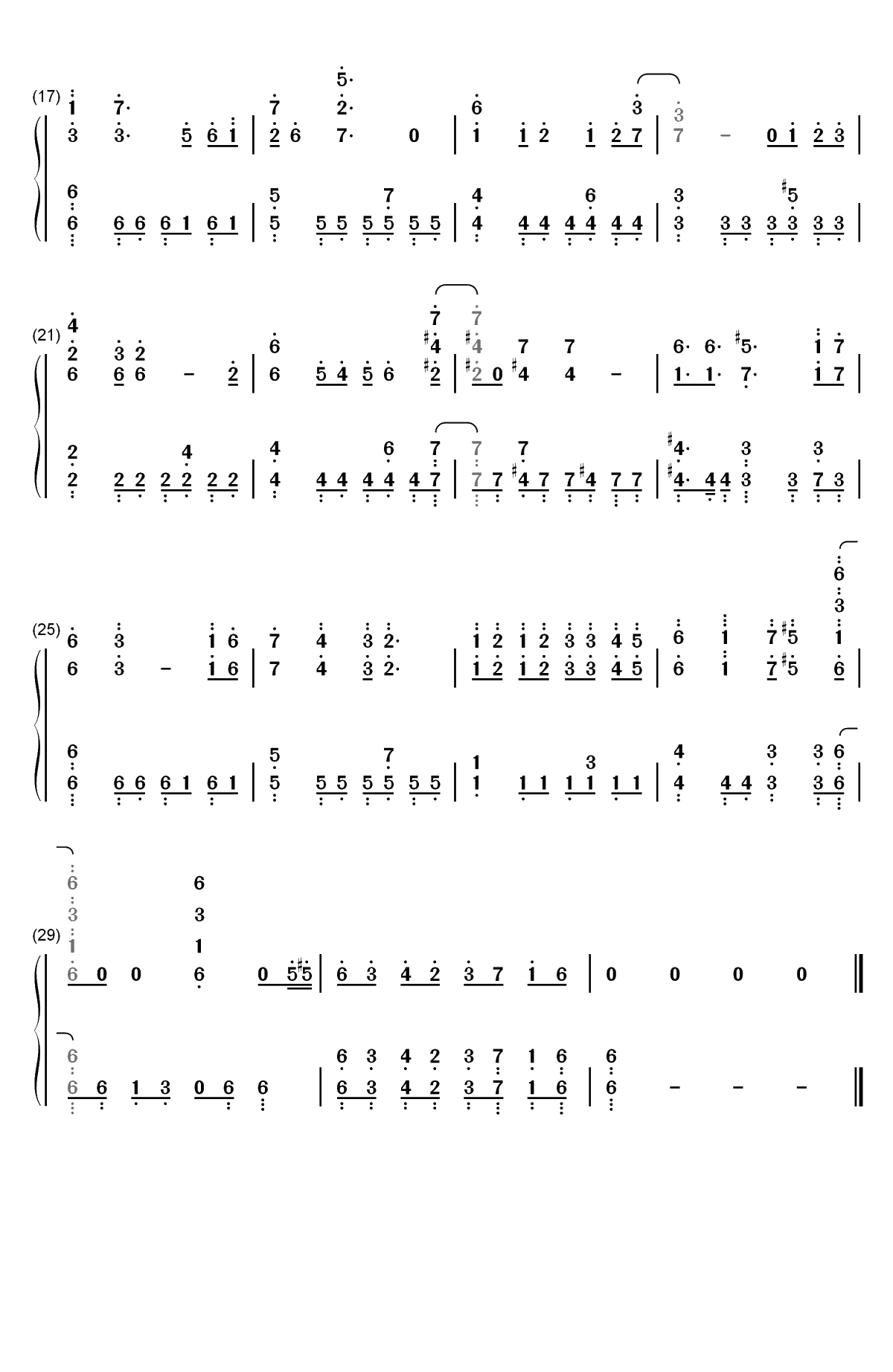 名侦探柯南主题曲双手简谱预览2