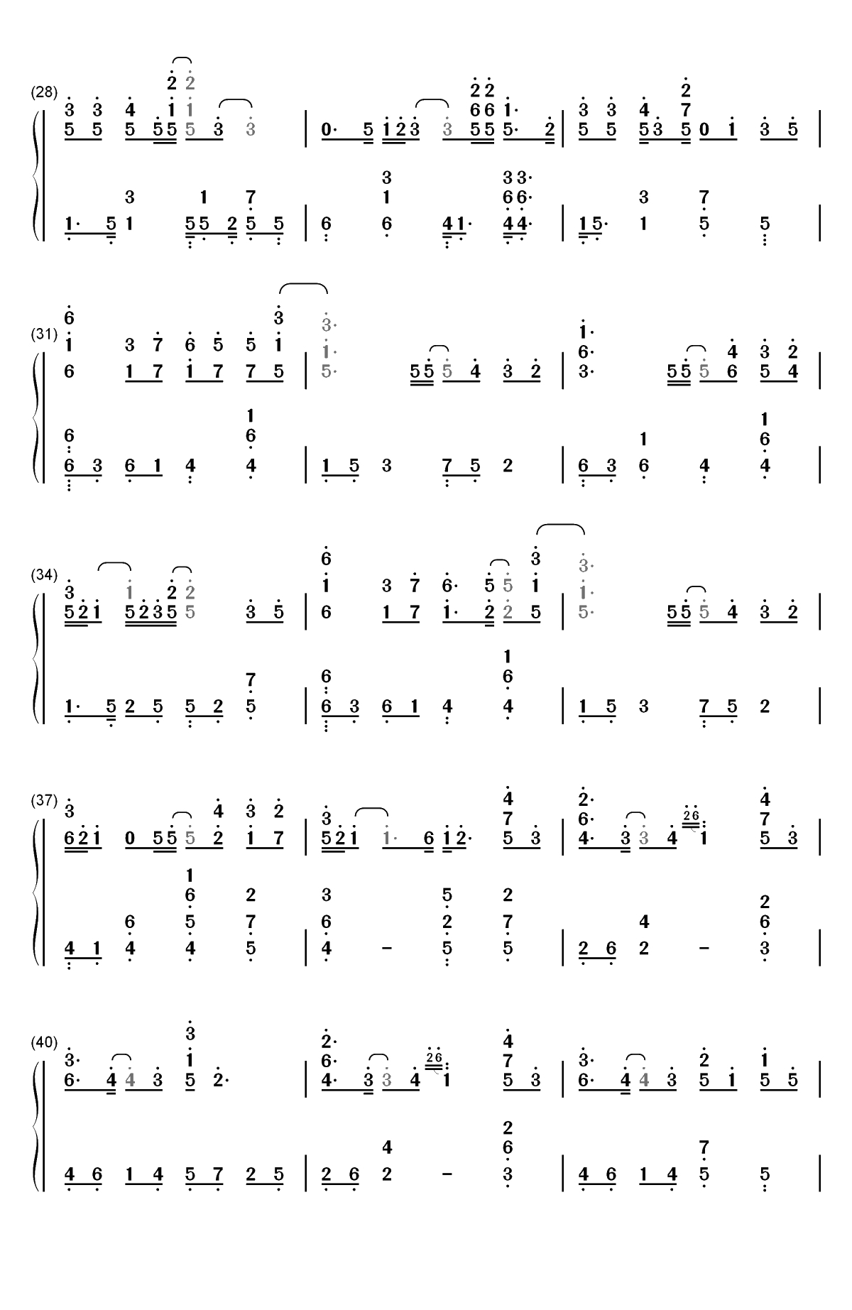 Everything I Need-海王片尾曲双手简谱预览3