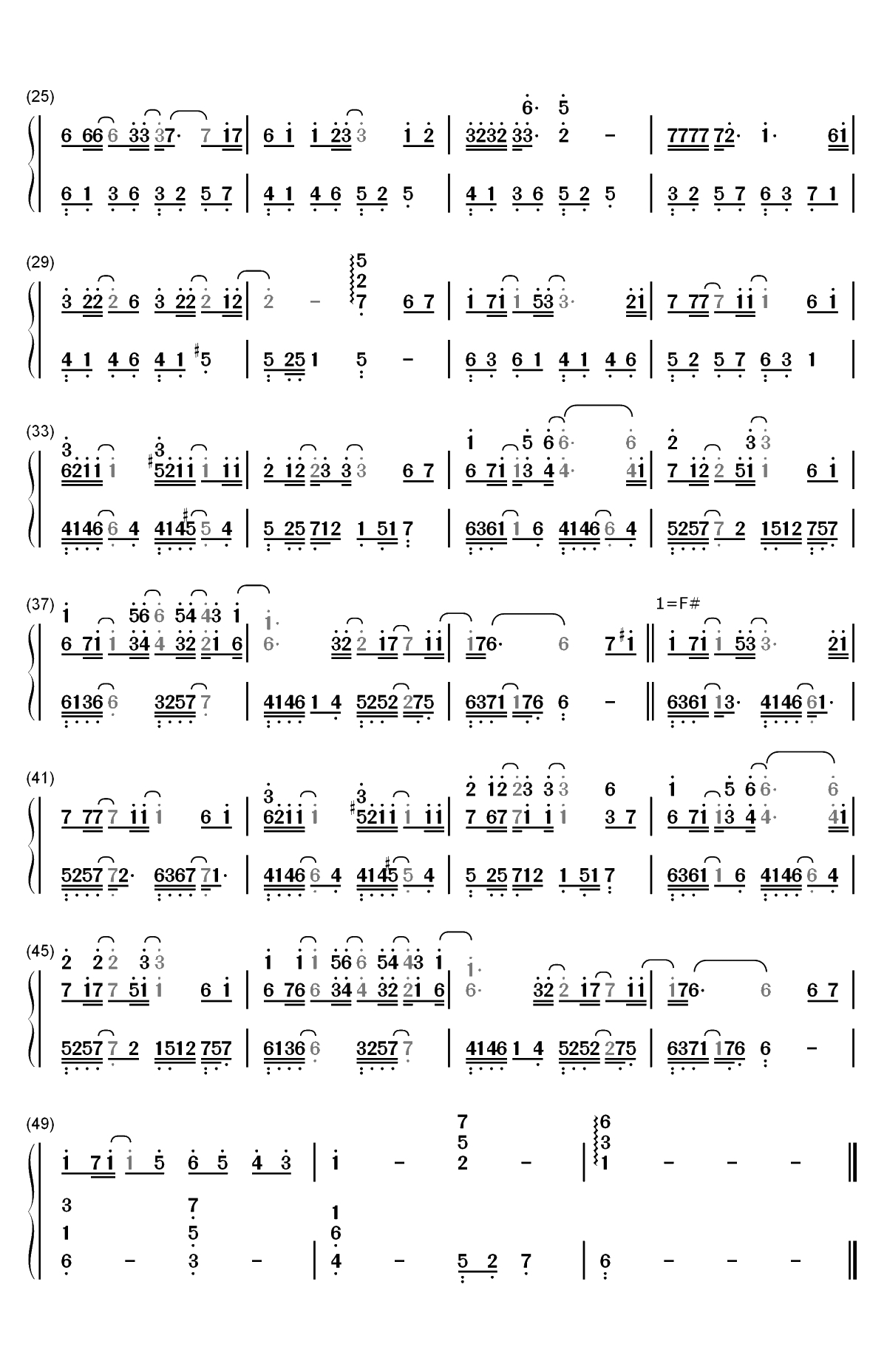 心形宇宙-将夜桑桑人物主题曲双手简谱预览2