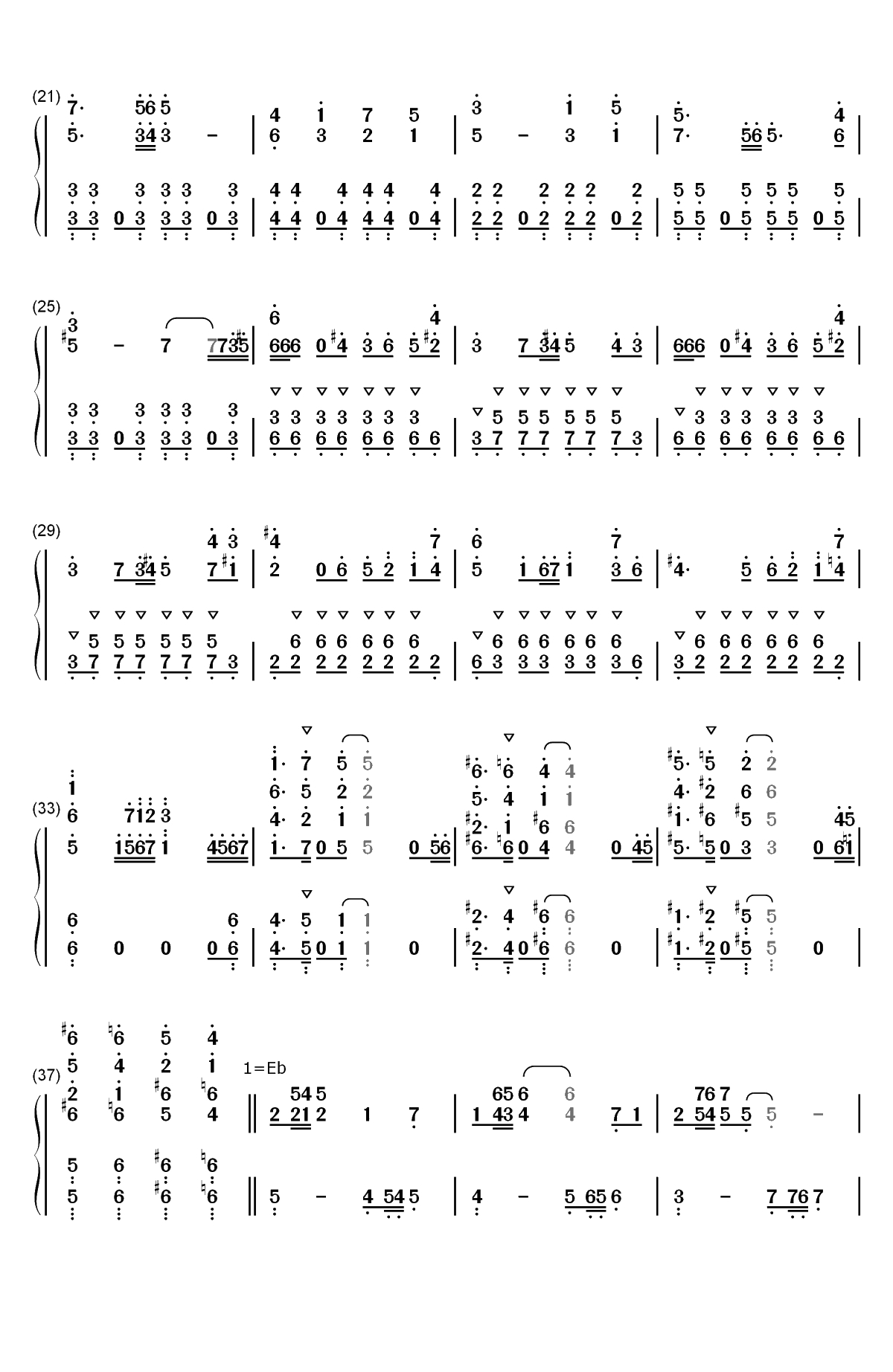 Distant Roads-火焰之纹章圣魔之光石BGM双手简谱预览2