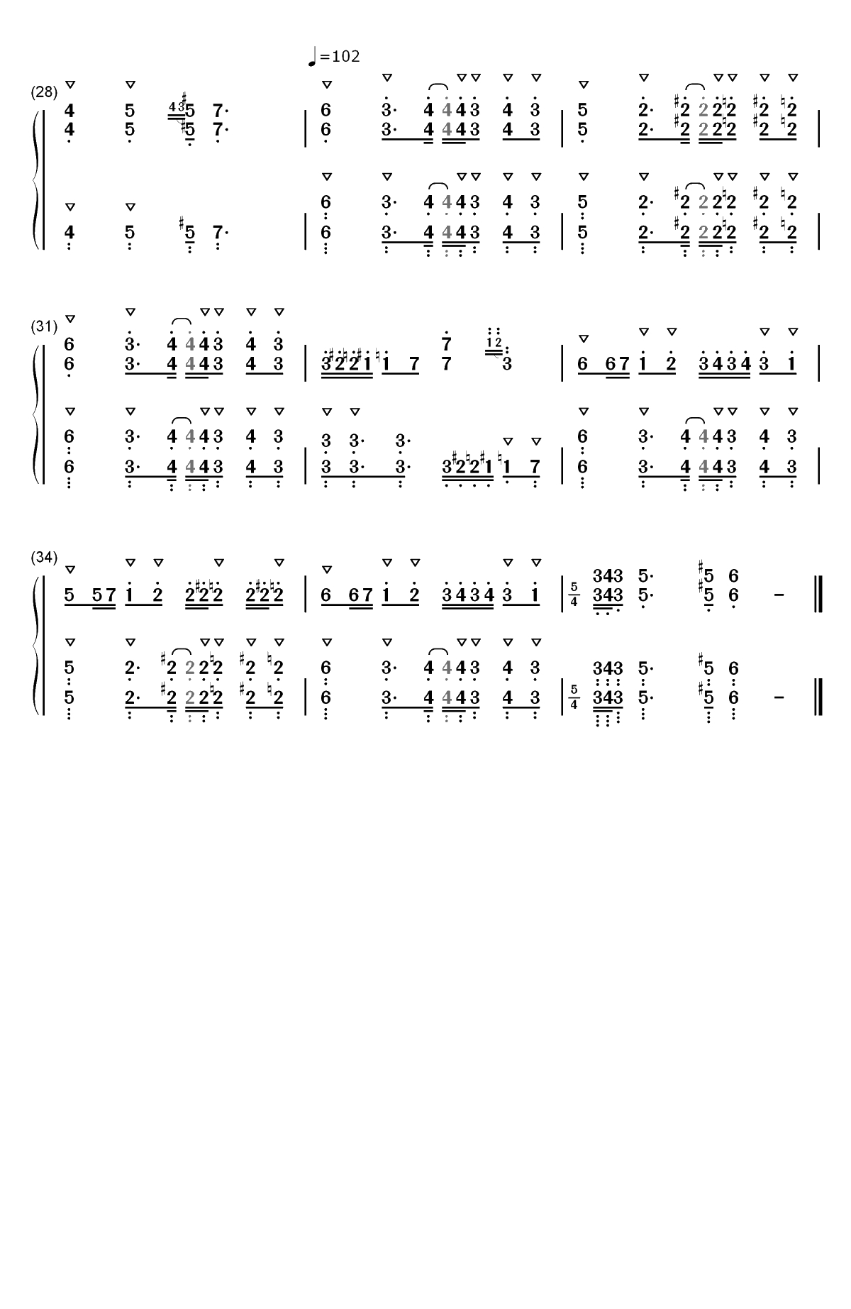 幽灵盛典-电子曲风双手简谱预览3