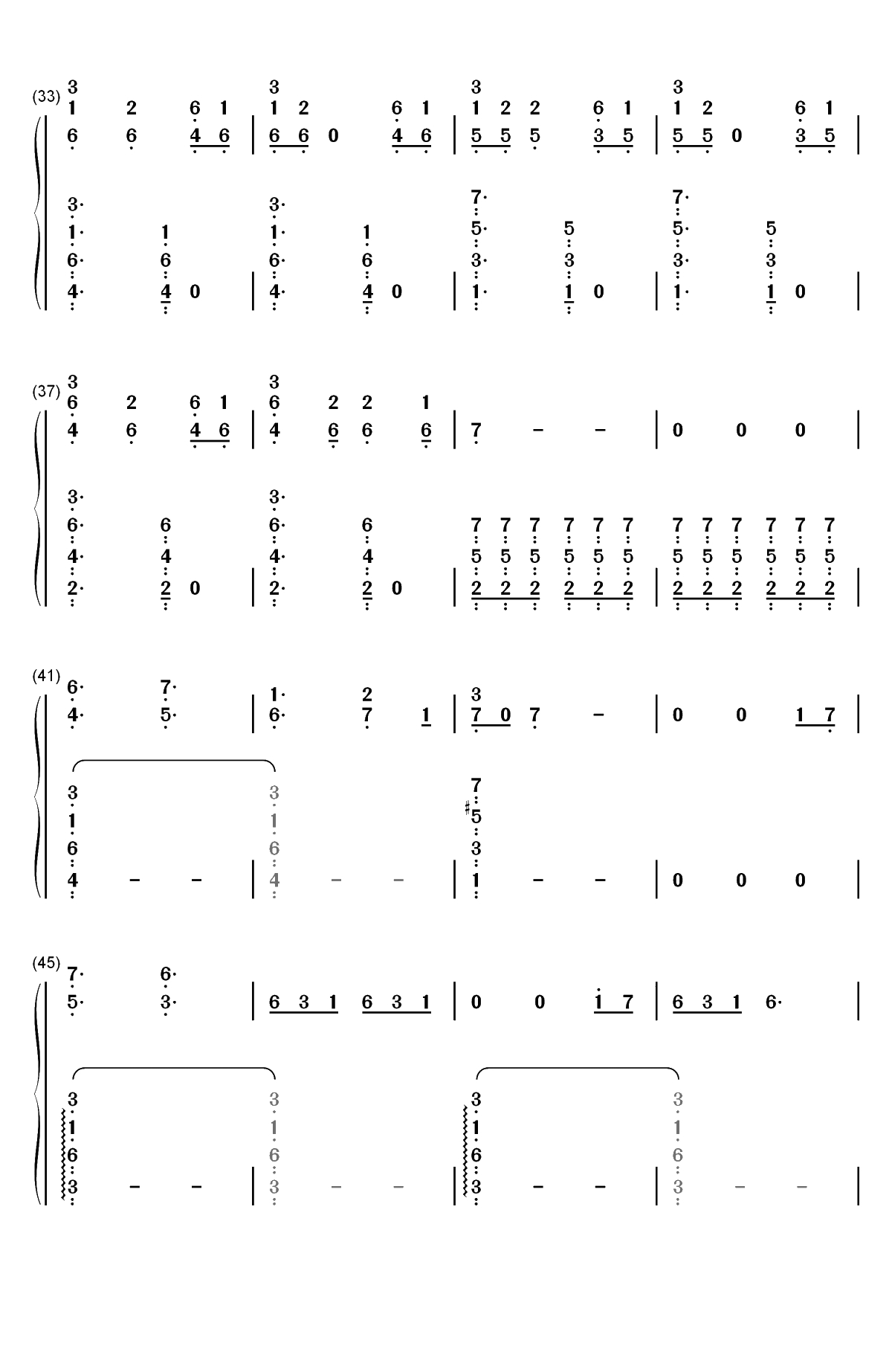 Idontwannabeyouanymore-Billie Eilish双手简谱预览3