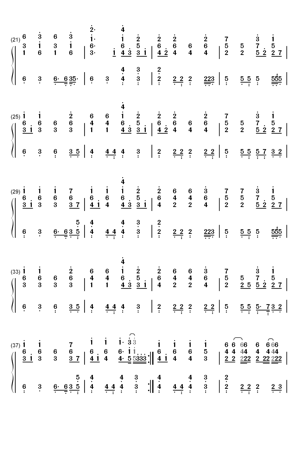 Lost on You-LP双手简谱预览2