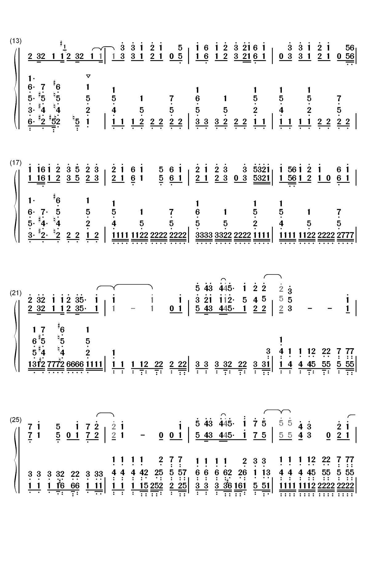 一花依世界-洛天依双手简谱预览2