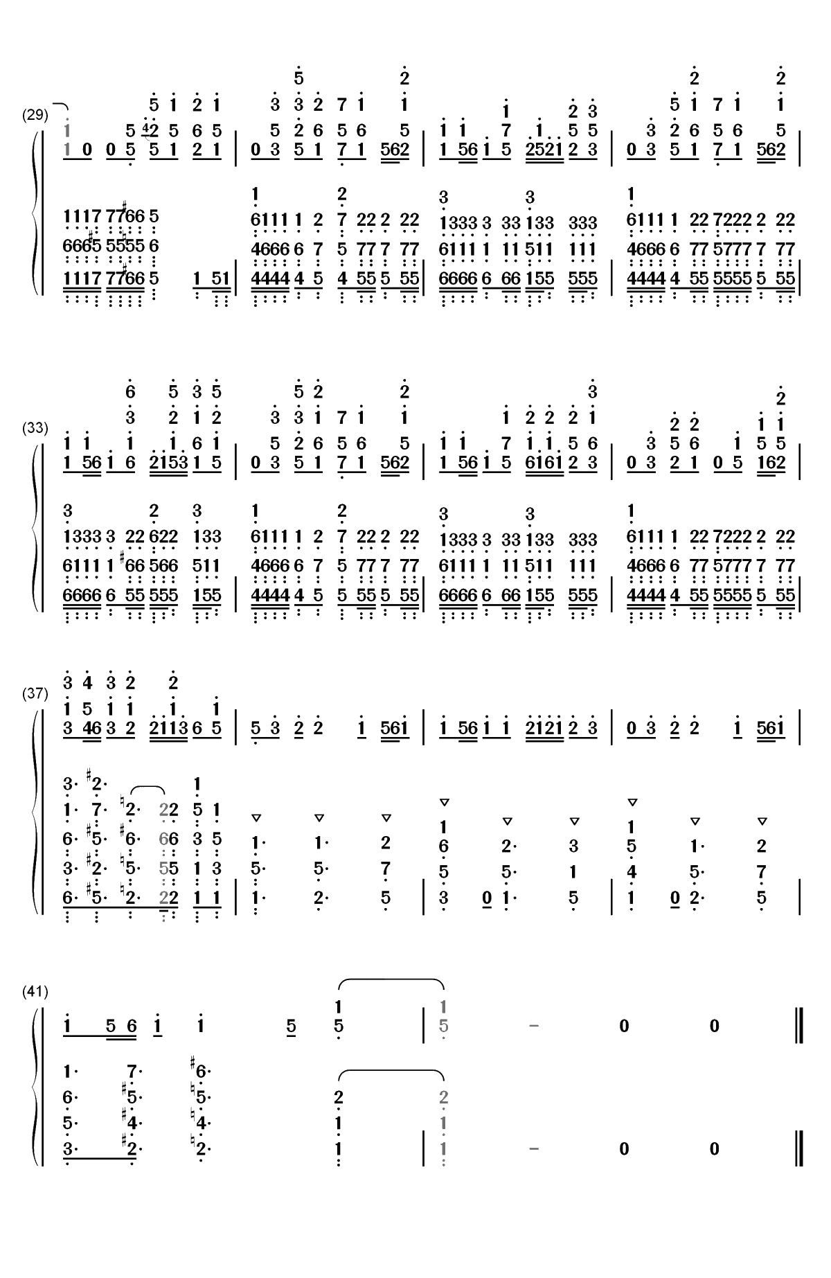 一花依世界-洛天依双手简谱预览3