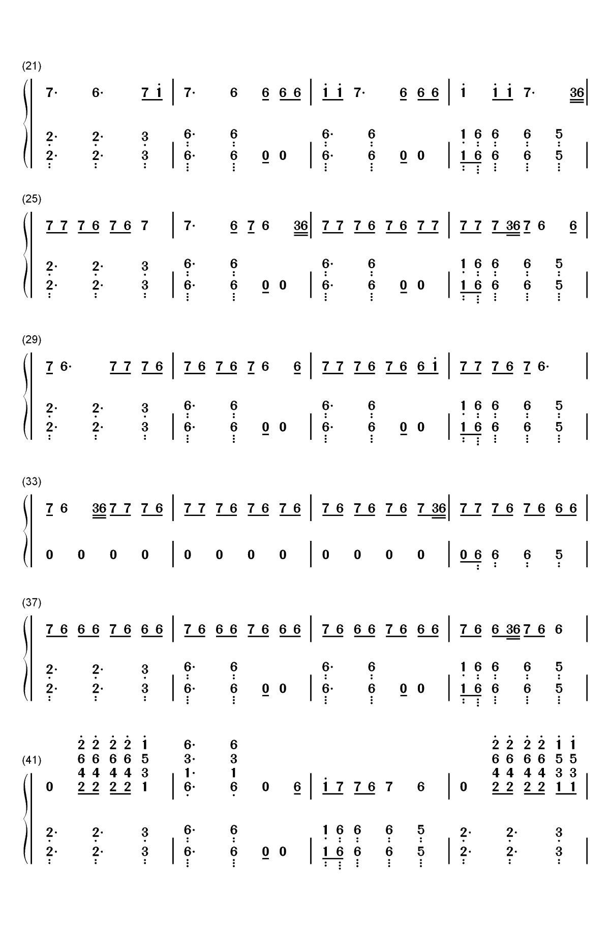 Lane Boy-Twenty One Pilots双手简谱预览2
