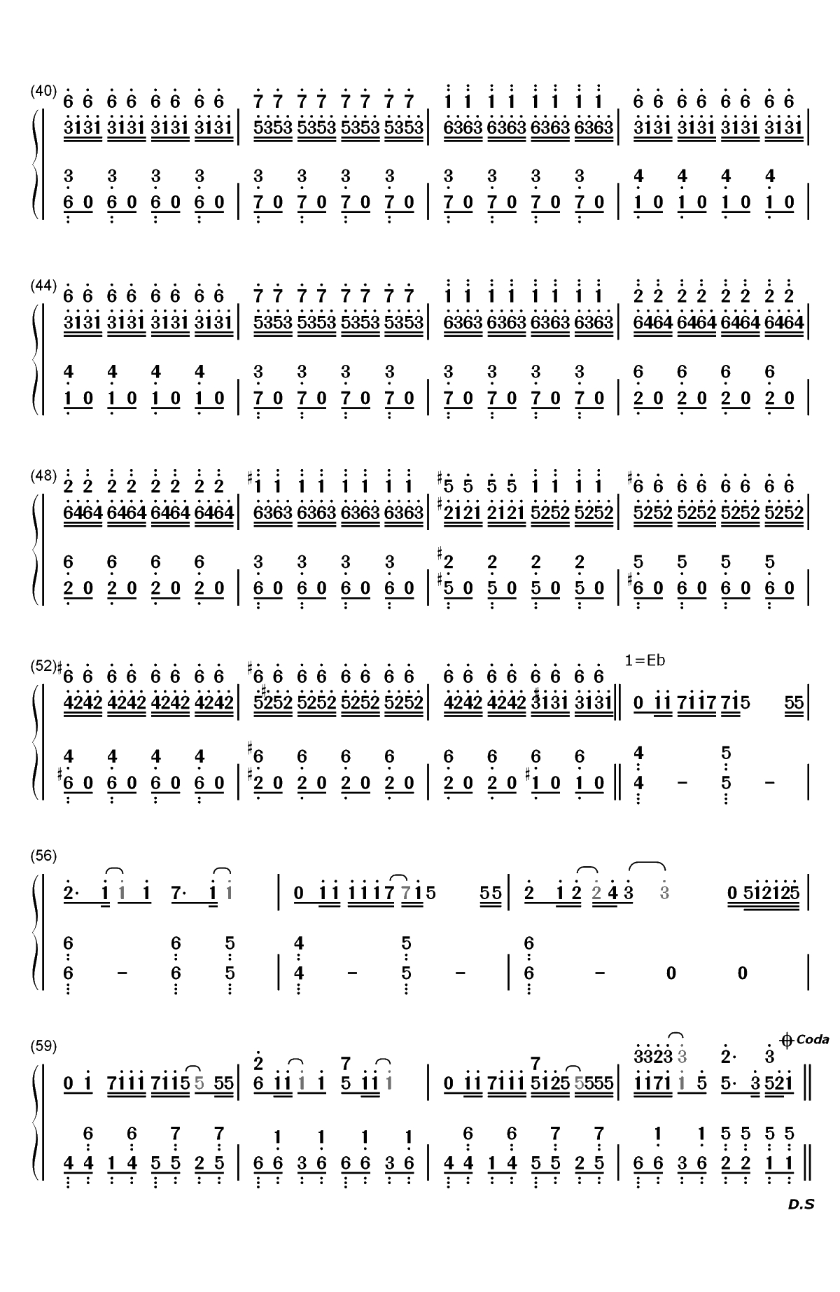 0&rarr;&infin;への跳動-初音未来双手简谱预览3