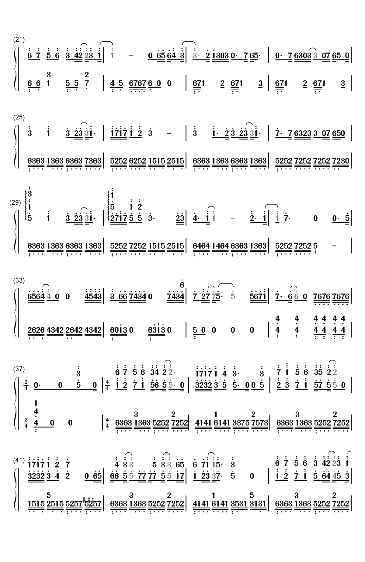 狐狸-二代妖精之今生有幸推广曲双手简谱预览2