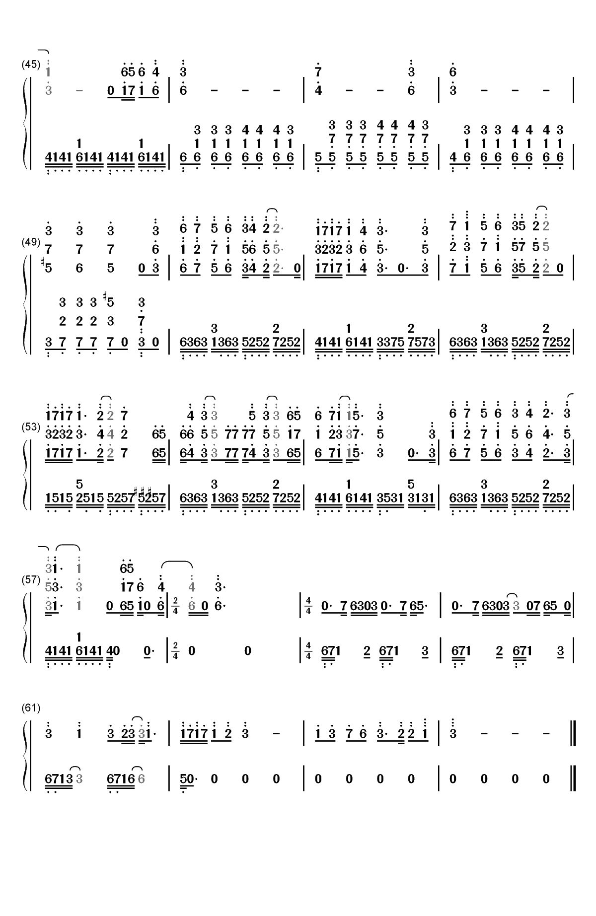 狐狸-二代妖精之今生有幸推广曲双手简谱预览3