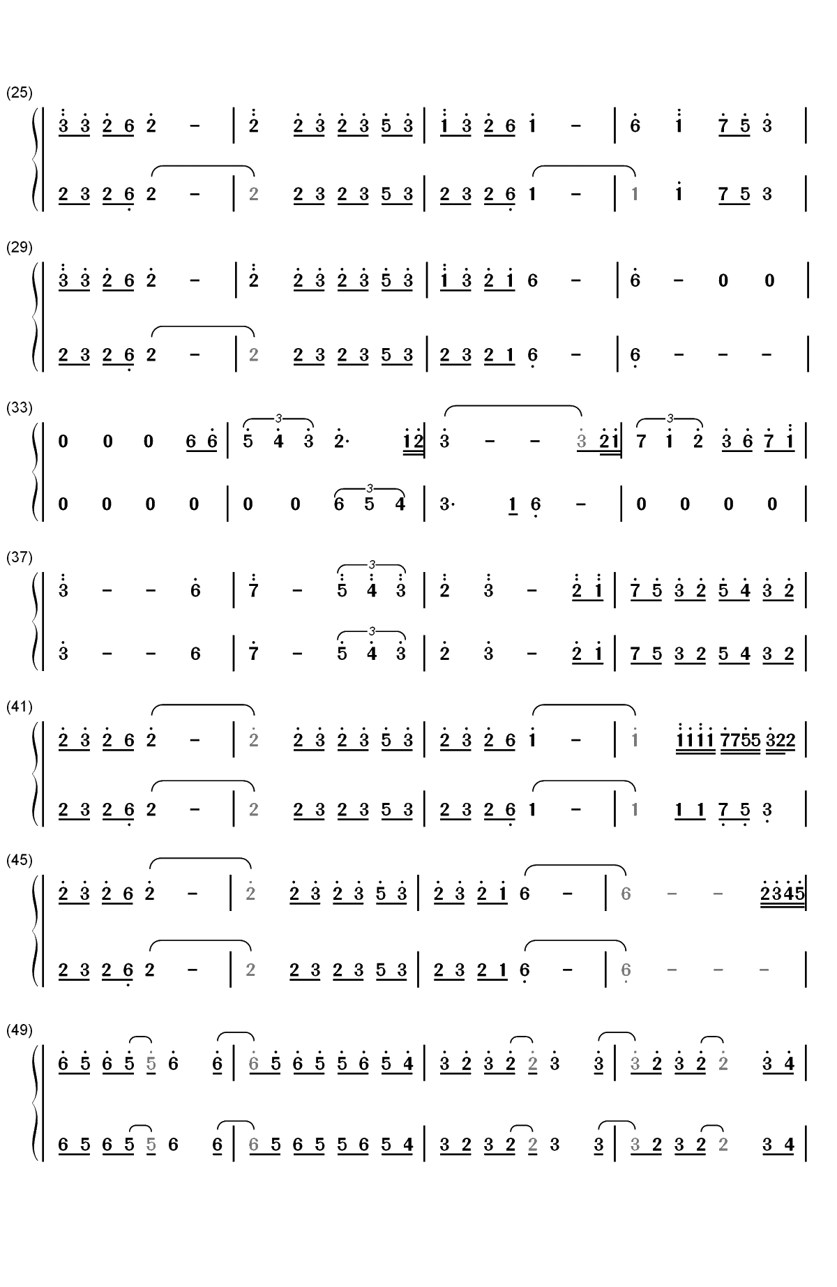 Merry Christmas Mr. Lawrence-FYI-圣诞歌曲双手简谱预览2