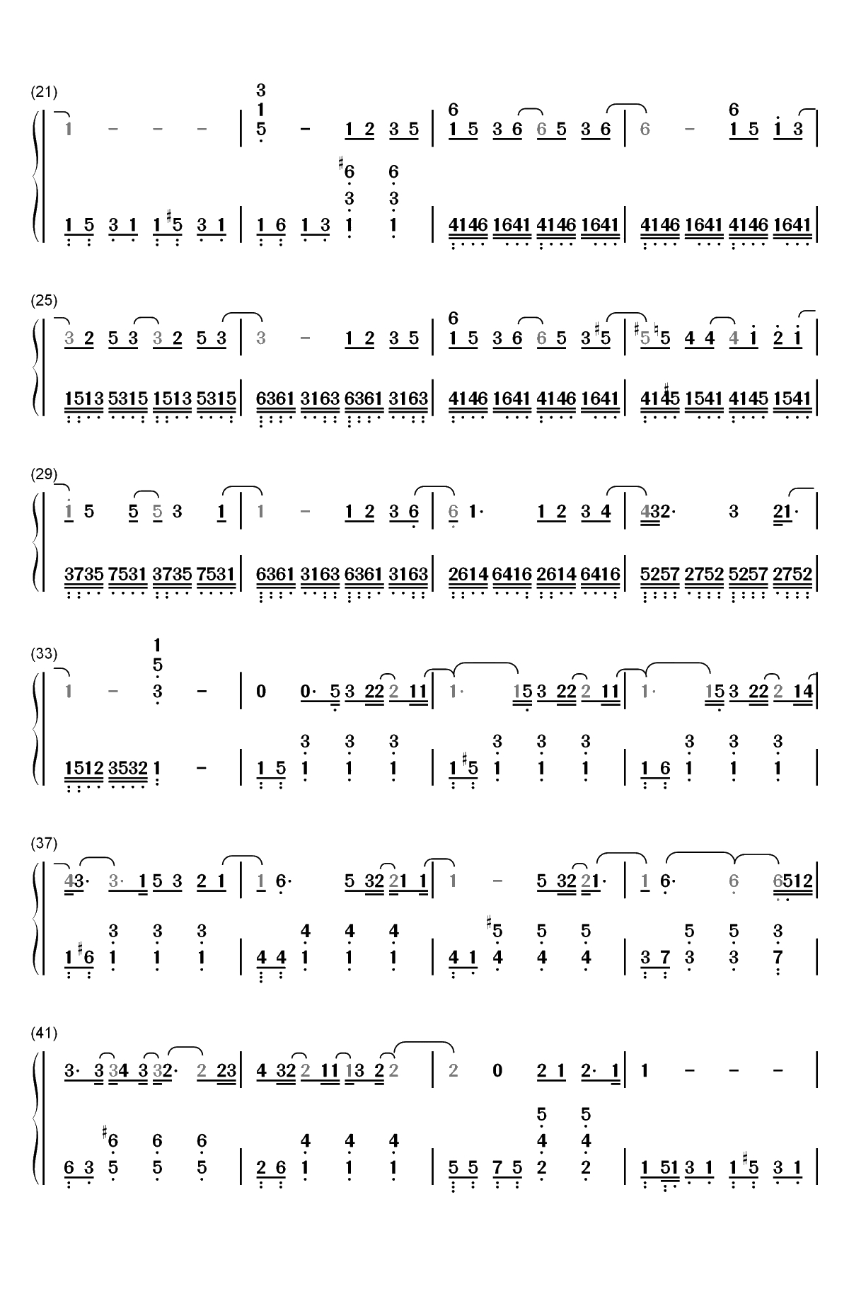 水星记-独奏谱双手简谱预览2