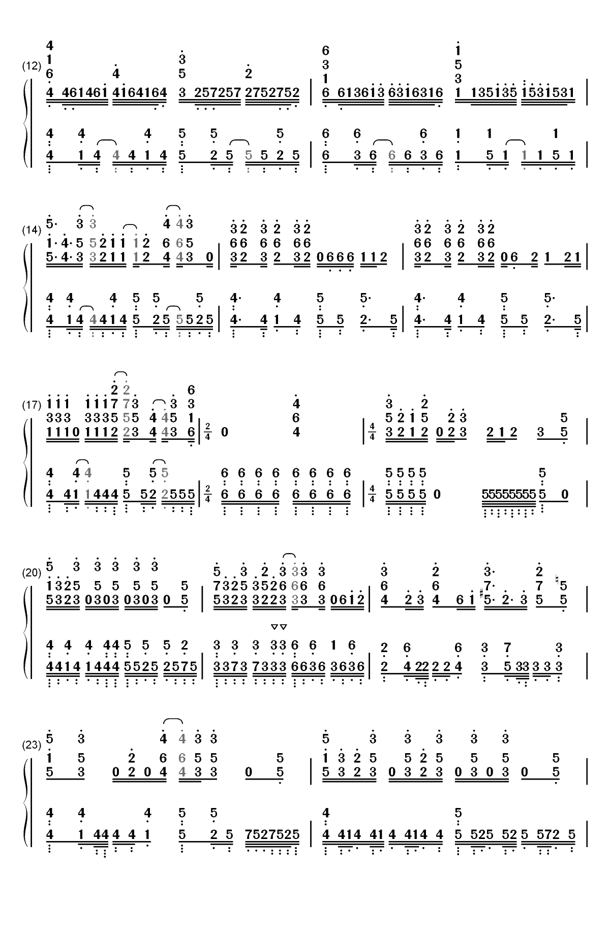 RISE-盾之勇者成名录OP双手简谱预览2