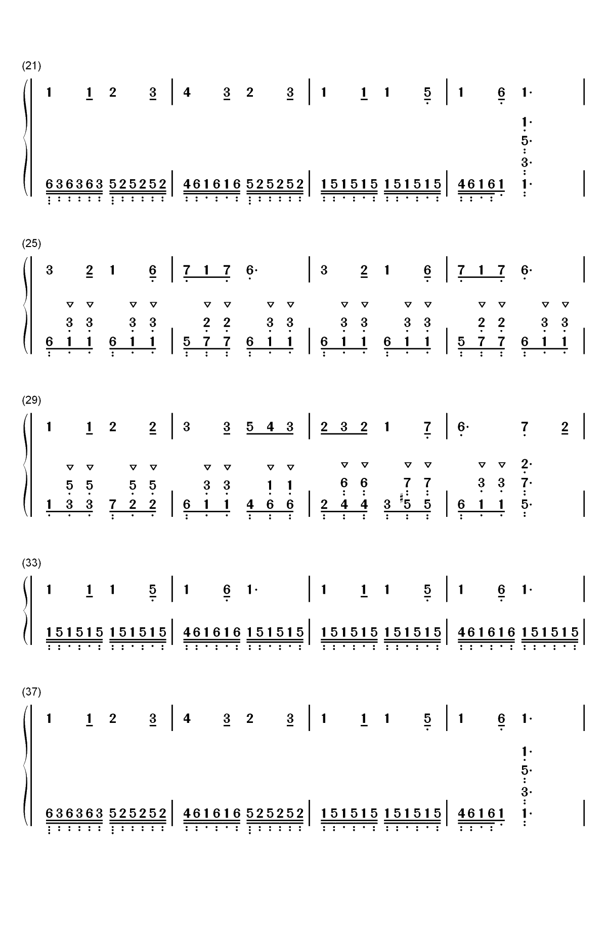 We Three Kings-We Three Kings of Orient Are-圣诞歌曲双手简谱预览2