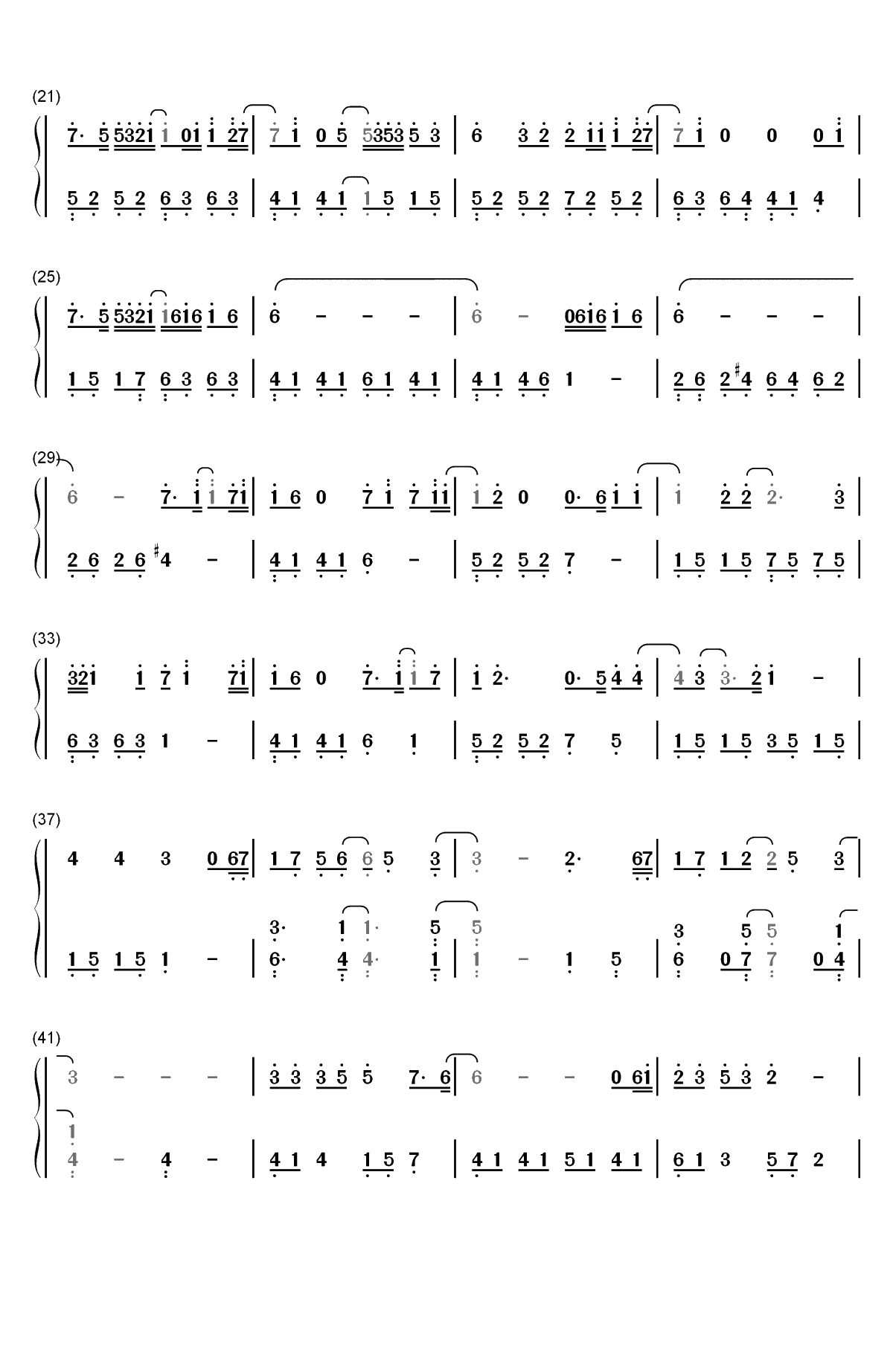 遗书-曾经看不开的不一定都要释怀双手简谱预览2