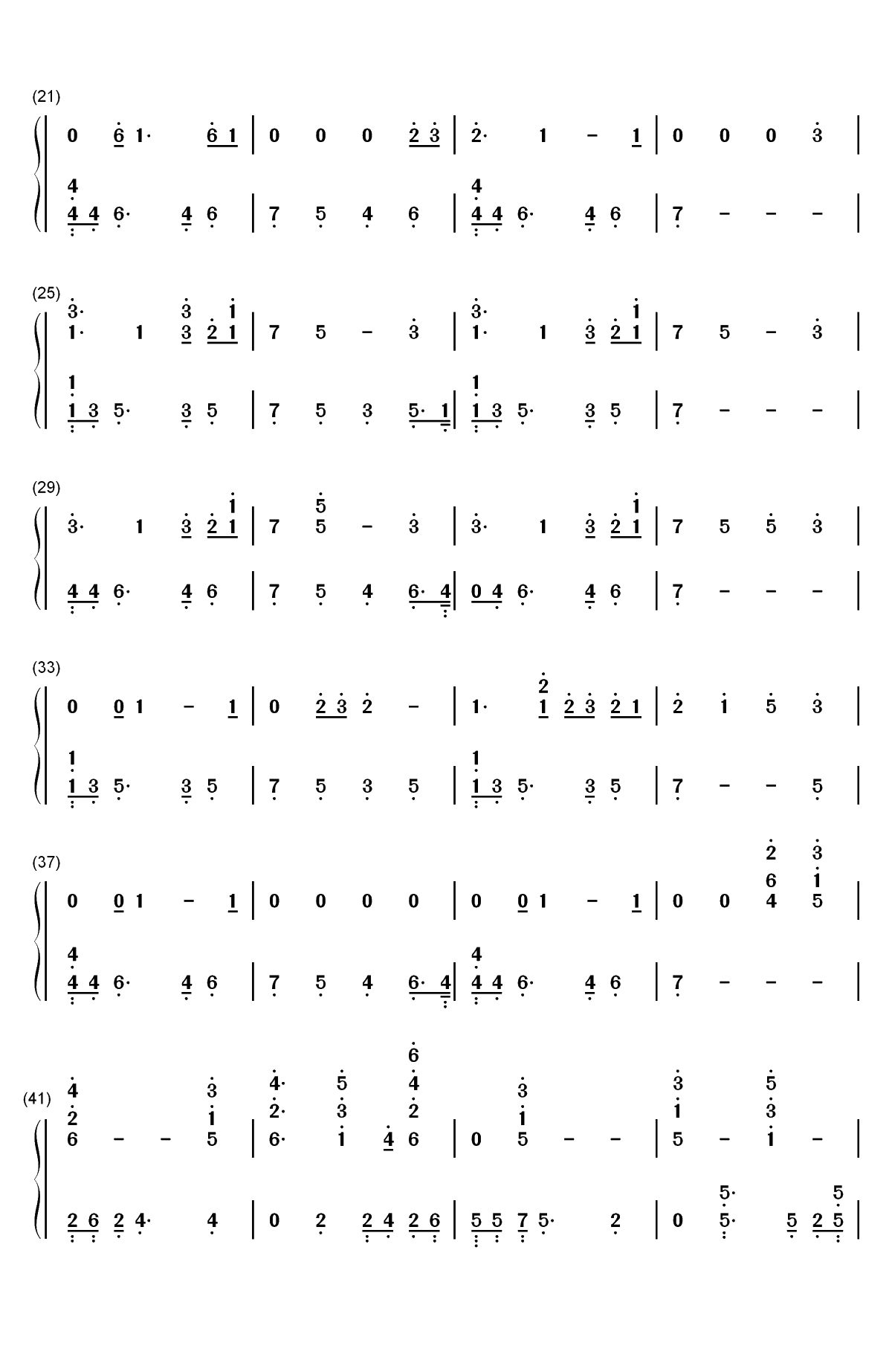 Come Out and Play-Billie Eilish双手简谱预览2