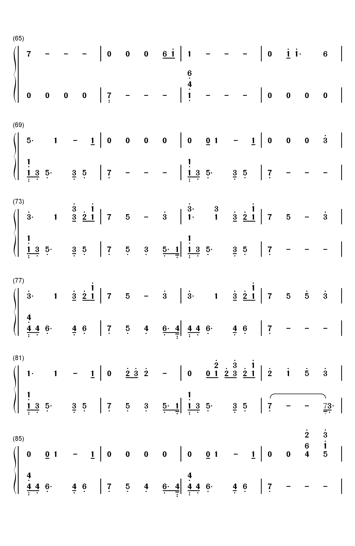 Come Out and Play-Billie Eilish双手简谱预览4