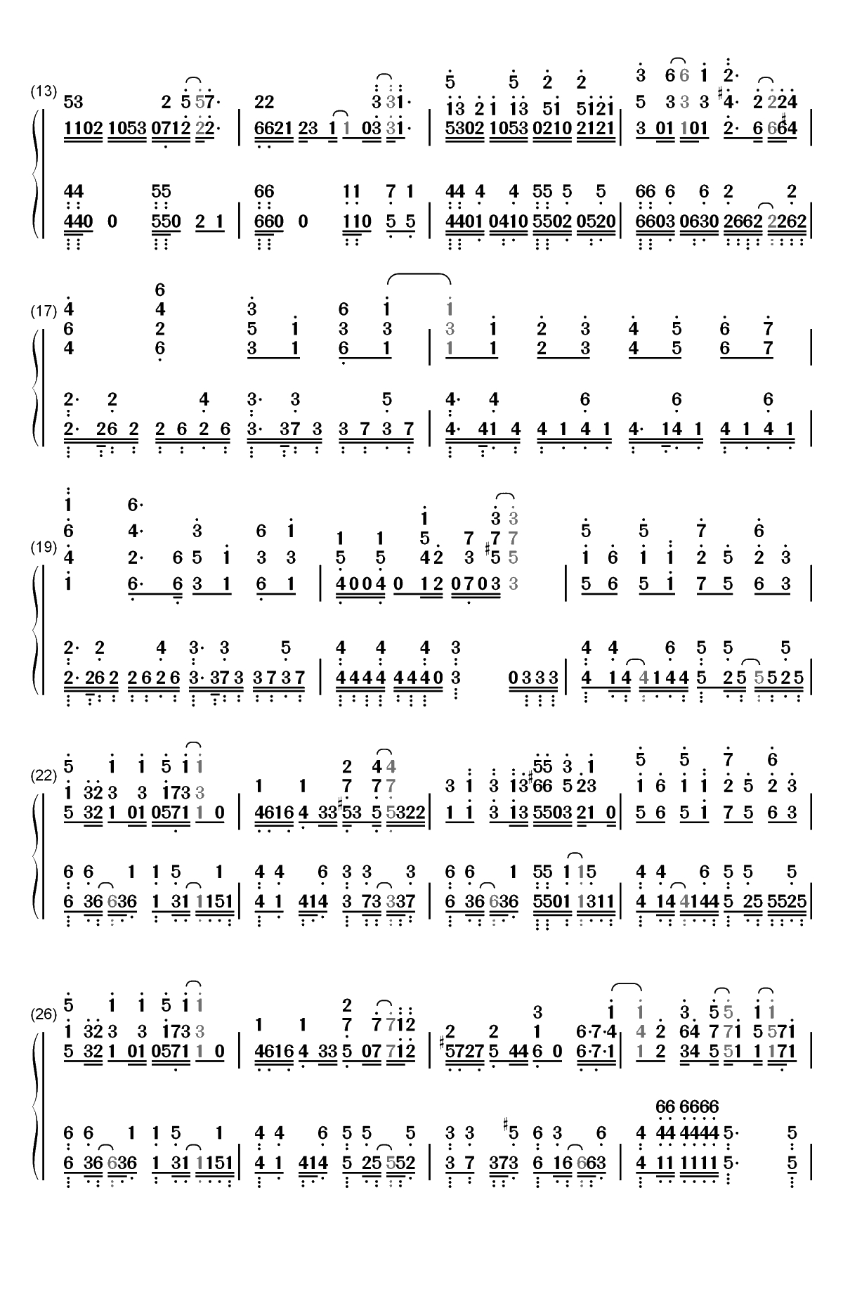 Youthful Beautiful-SSSS.GRIDMAN ED双手简谱预览2