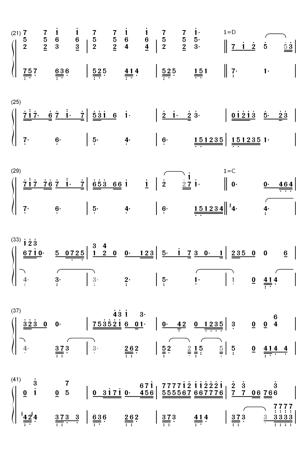 给妈妈-伴奏谱-悲伤逆流成河插曲双手简谱预览2