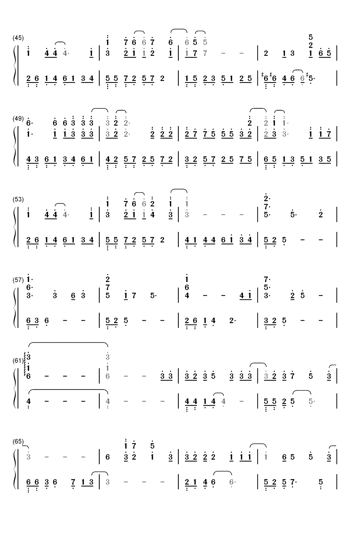 天份-独奏版双手简谱预览3