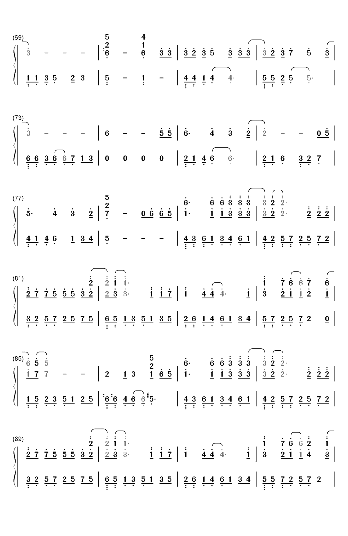 天份-独奏版双手简谱预览4