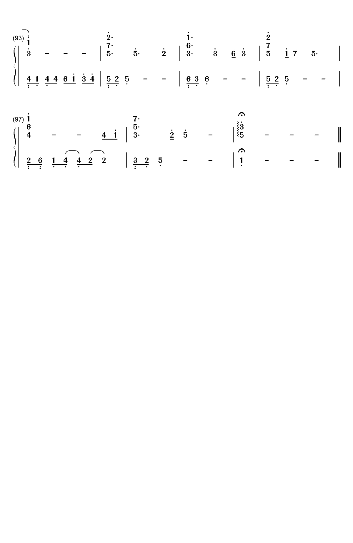 天份-独奏版双手简谱预览5