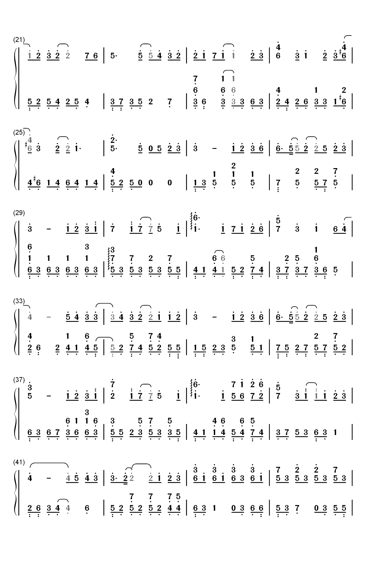 独家记忆-蒙面唱将猜猜猜第9期双手简谱预览2