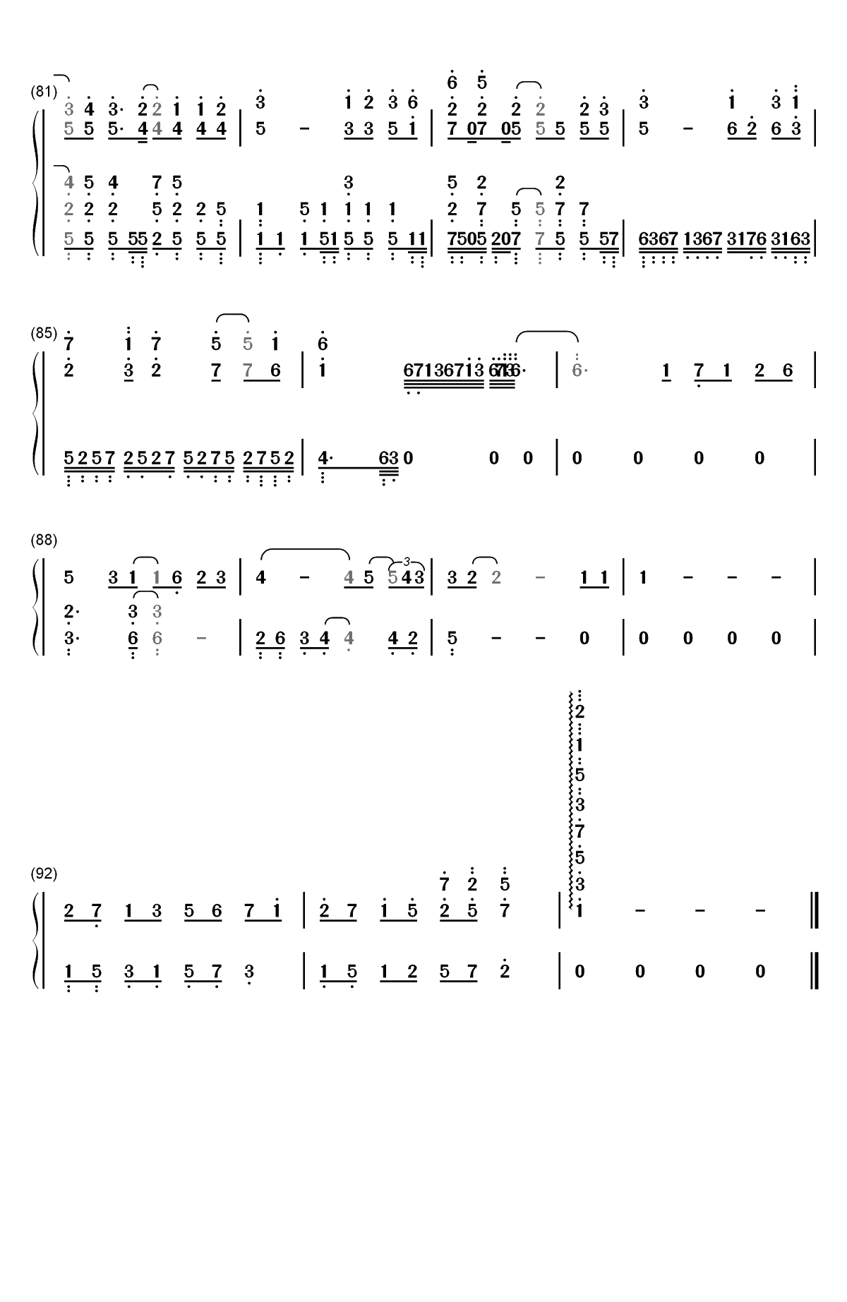 独家记忆-蒙面唱将猜猜猜第9期双手简谱预览5