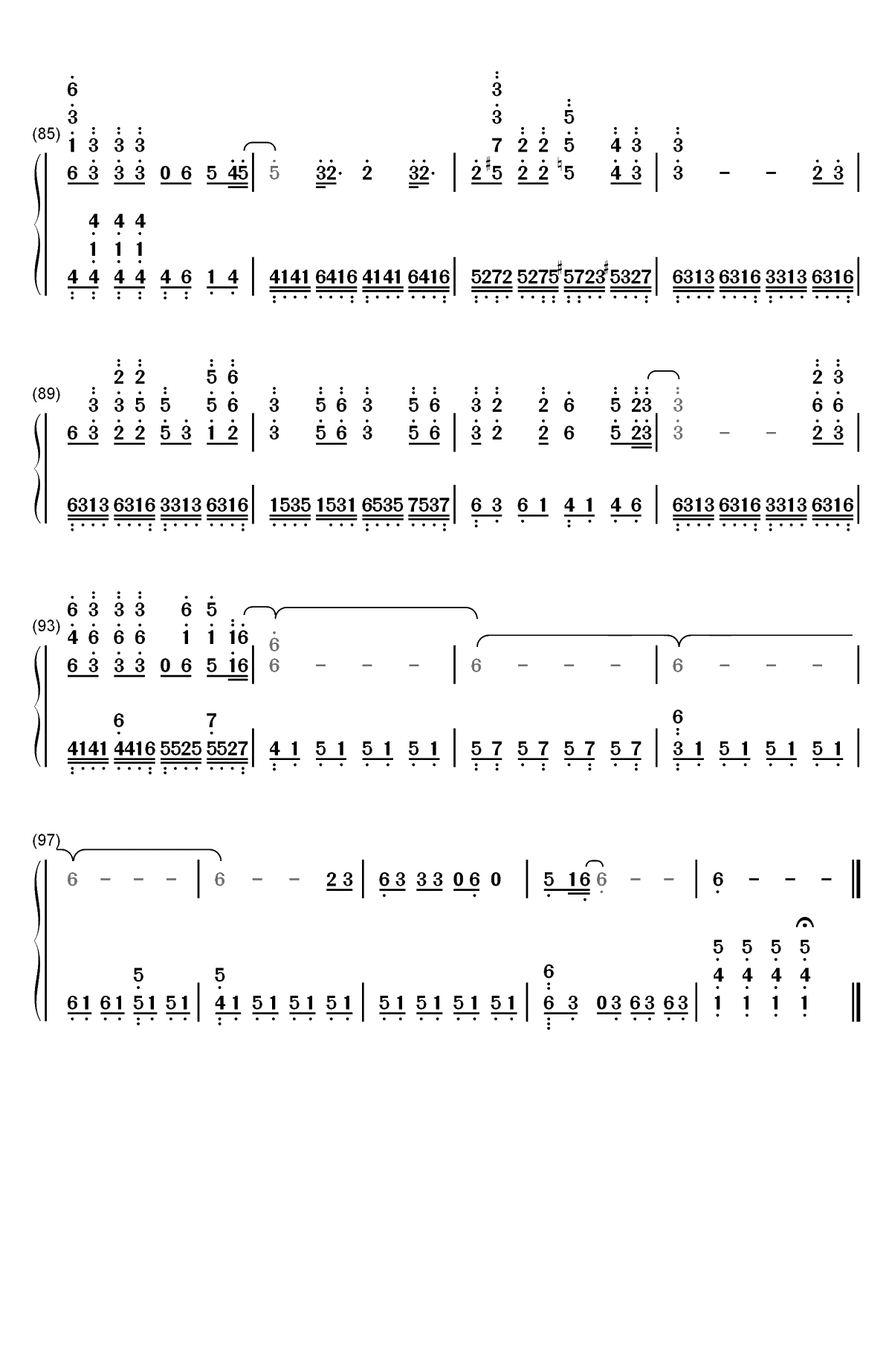 山海-被震撼到了太惊艳双手简谱预览6