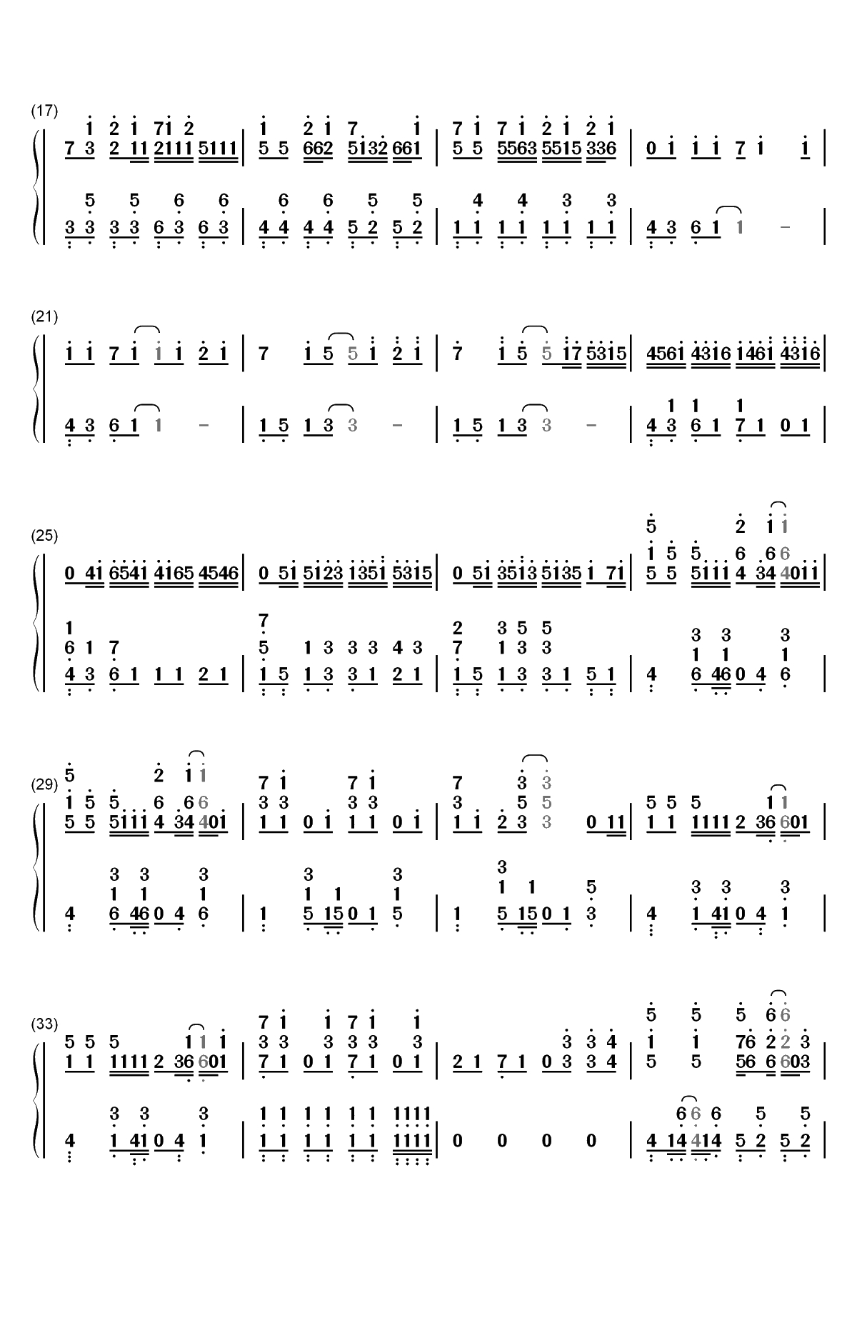 Hectopascal-终将成为你ED双手简谱预览2