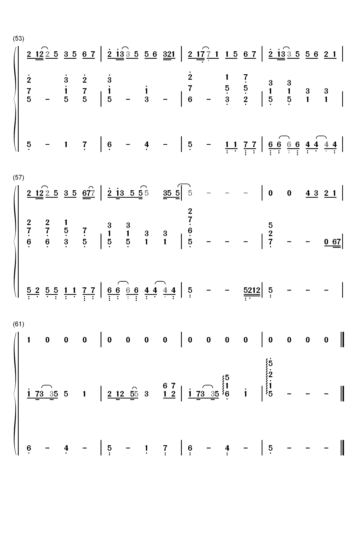 追光者-完美伴奏版双手简谱预览5