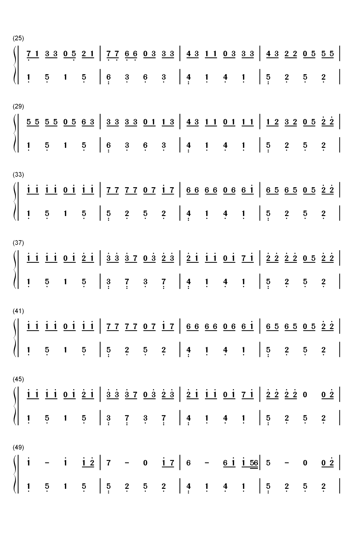 离开我你快乐吗-离开我你有没有得到想要的快乐-抖音双手简谱预览2