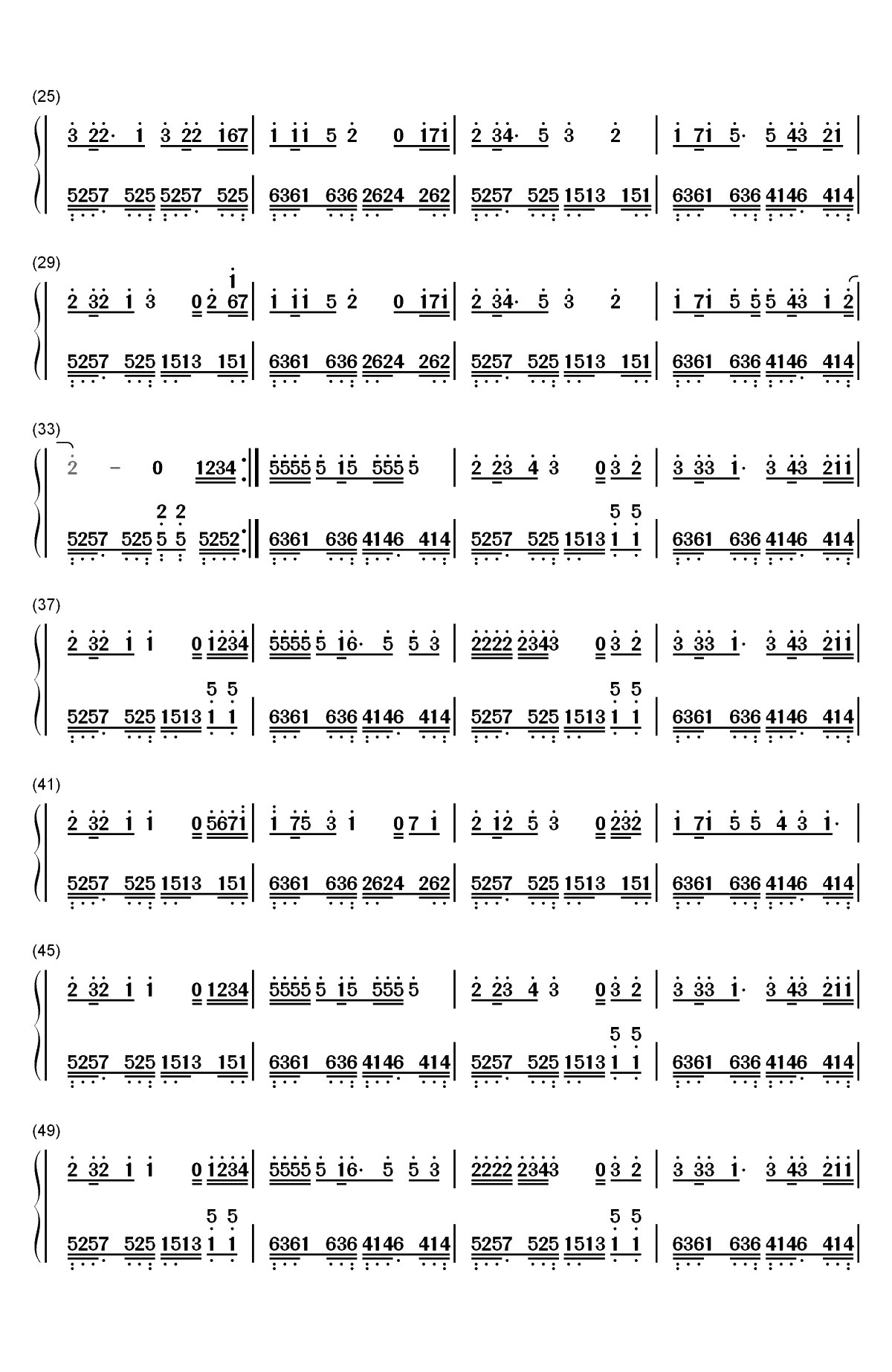 勇敢爱-无法拥抱的你片头曲双手简谱预览2