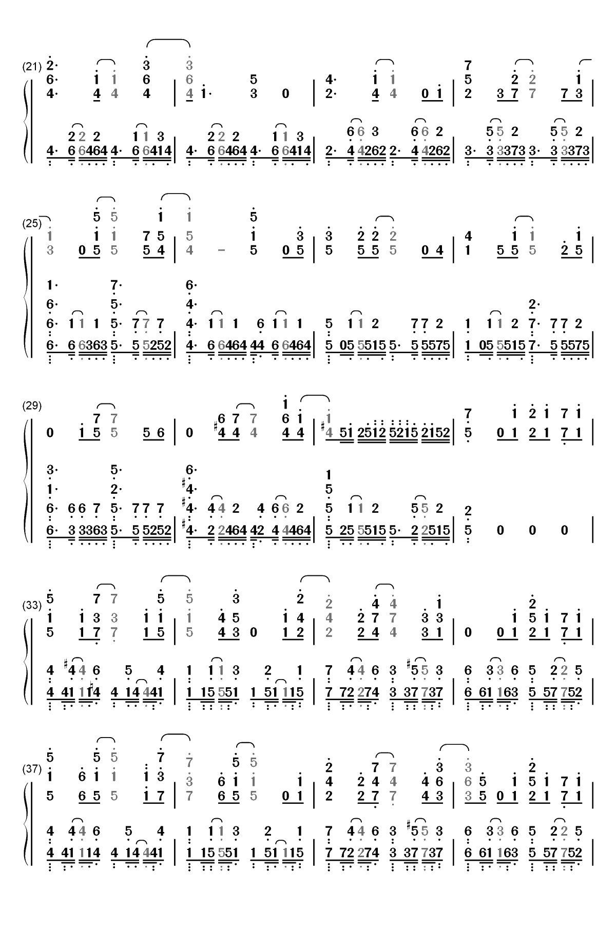 Rise-终将成为你OST双手简谱预览2