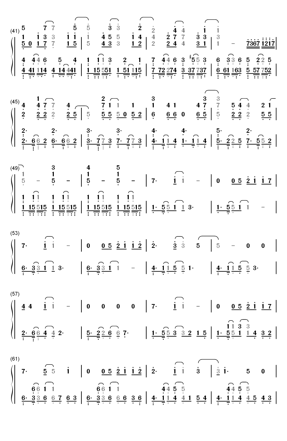 Rise-终将成为你OST双手简谱预览3