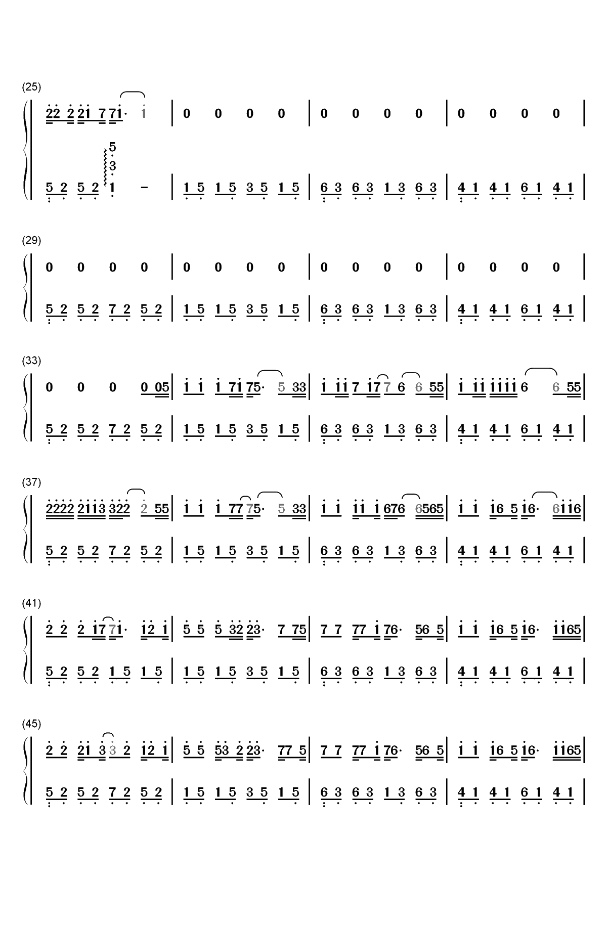 写给黄淮-抖音热歌双手简谱预览2