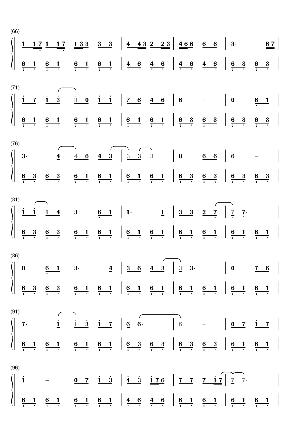 なみだの操-涙の操-樱桃小丸子插曲双手简谱预览3