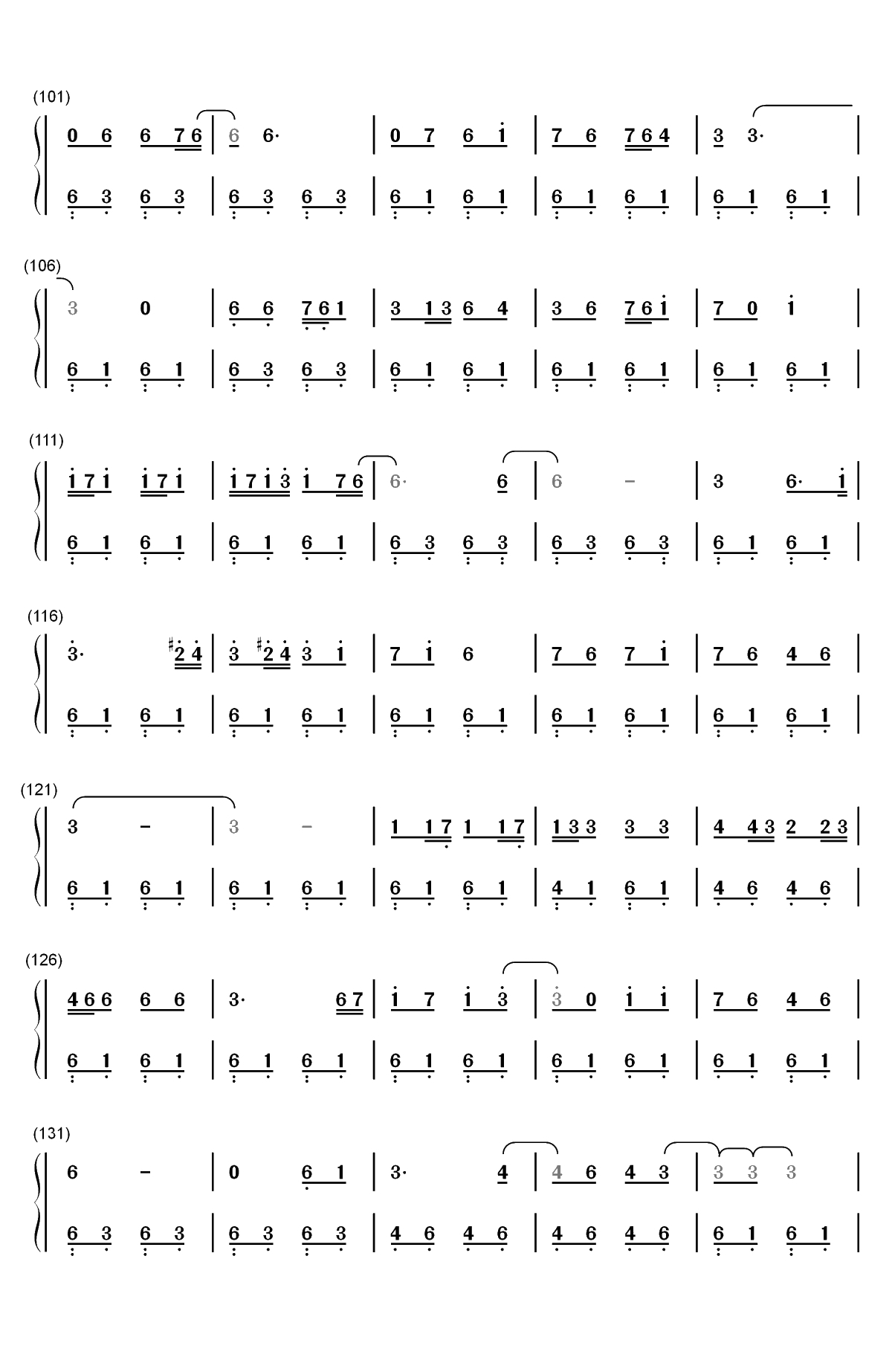 なみだの操-涙の操-樱桃小丸子插曲双手简谱预览4