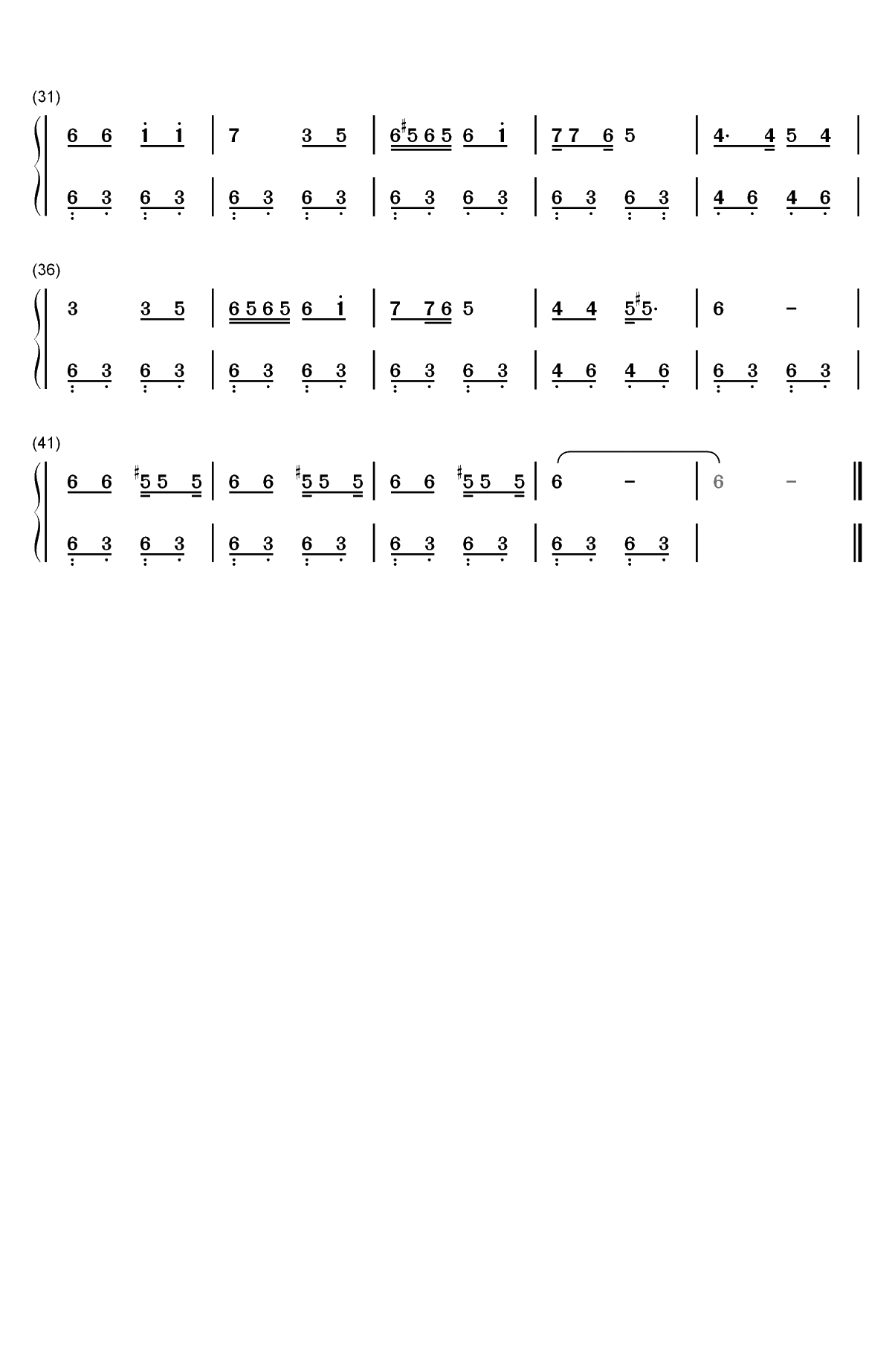 懒羊羊当大厨-喜羊羊与灰太狼之懒羊羊当大厨主题曲双手简谱预览2