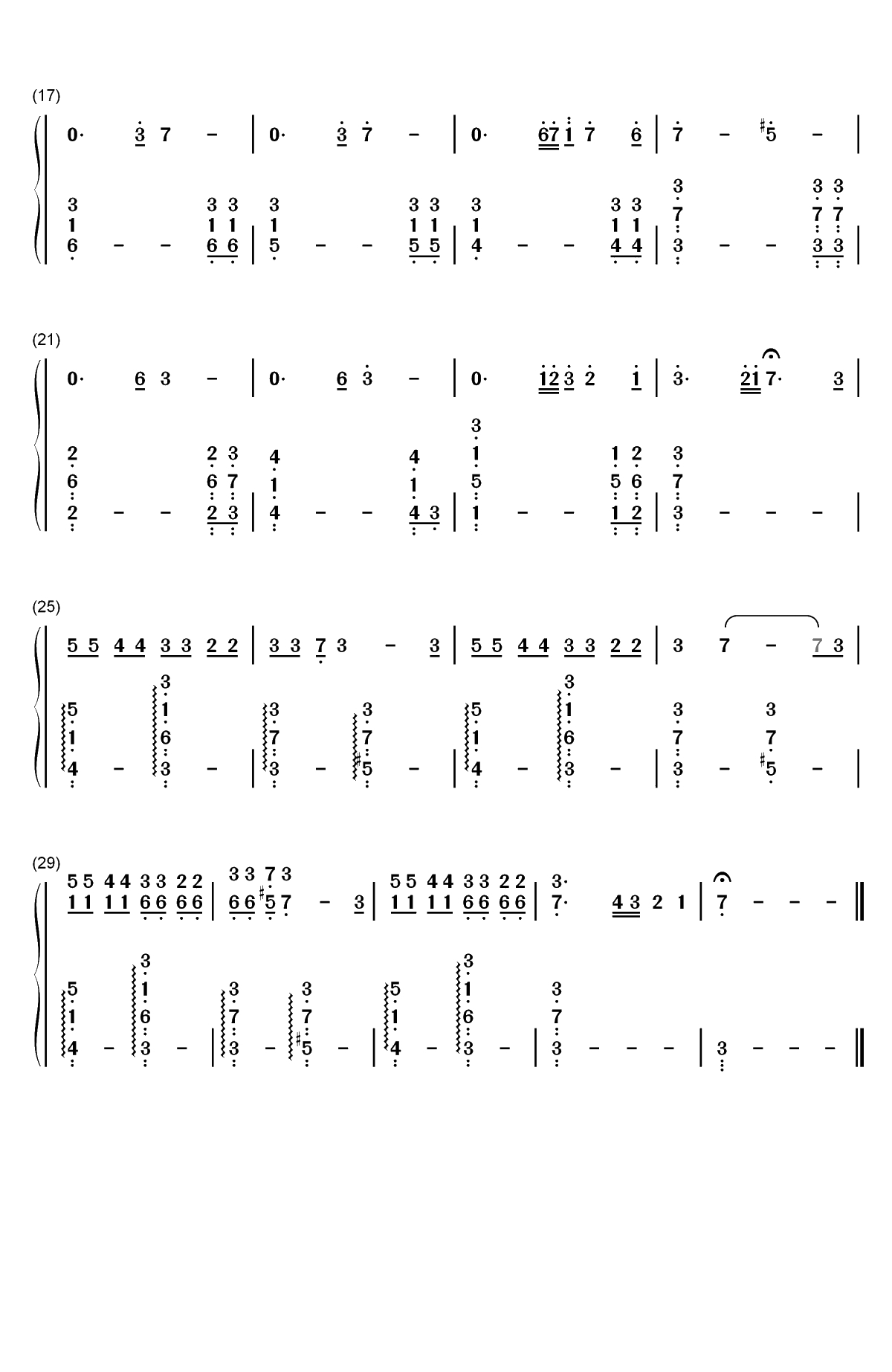 Renesmee's Lullaby-暮光之城4破晓下OST双手简谱预览2