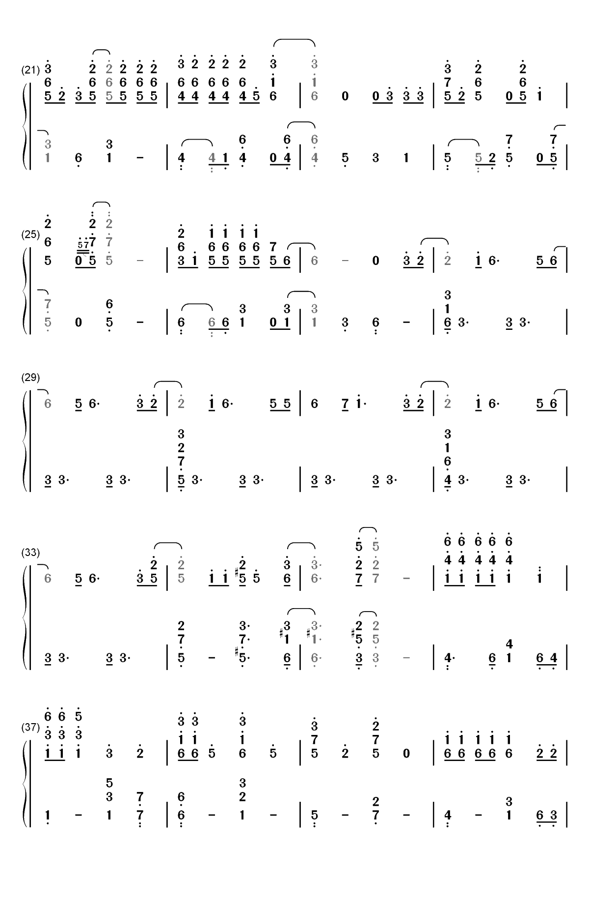 さよならごっこ-多罗罗ED双手简谱预览2